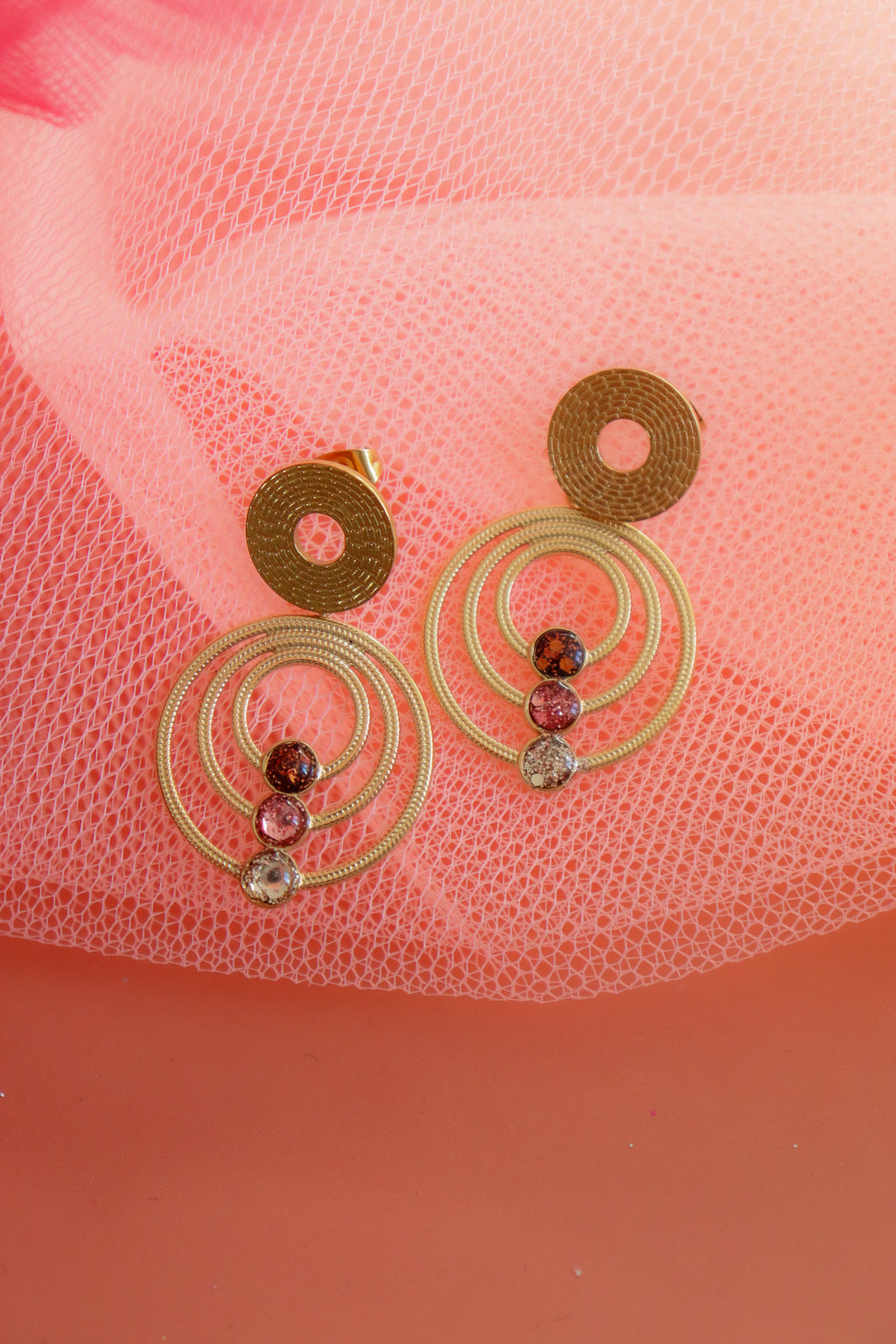 Boucles d'oreilles Amaru Champagne