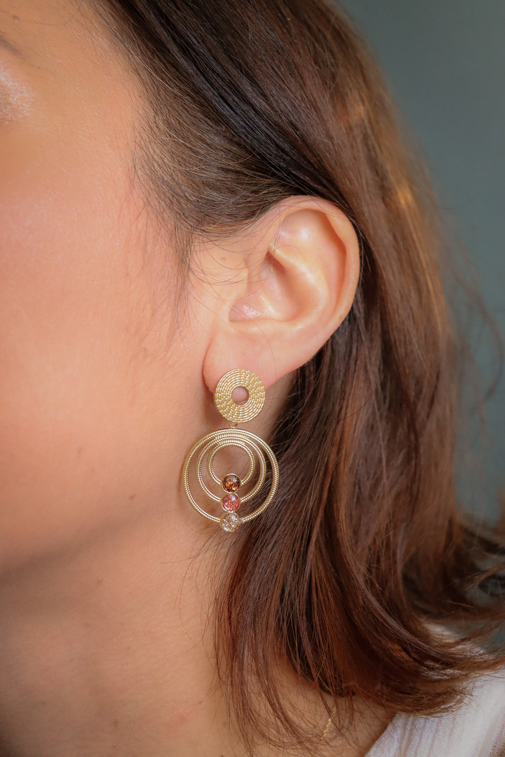 Boucles d'oreilles Amaru Champagne