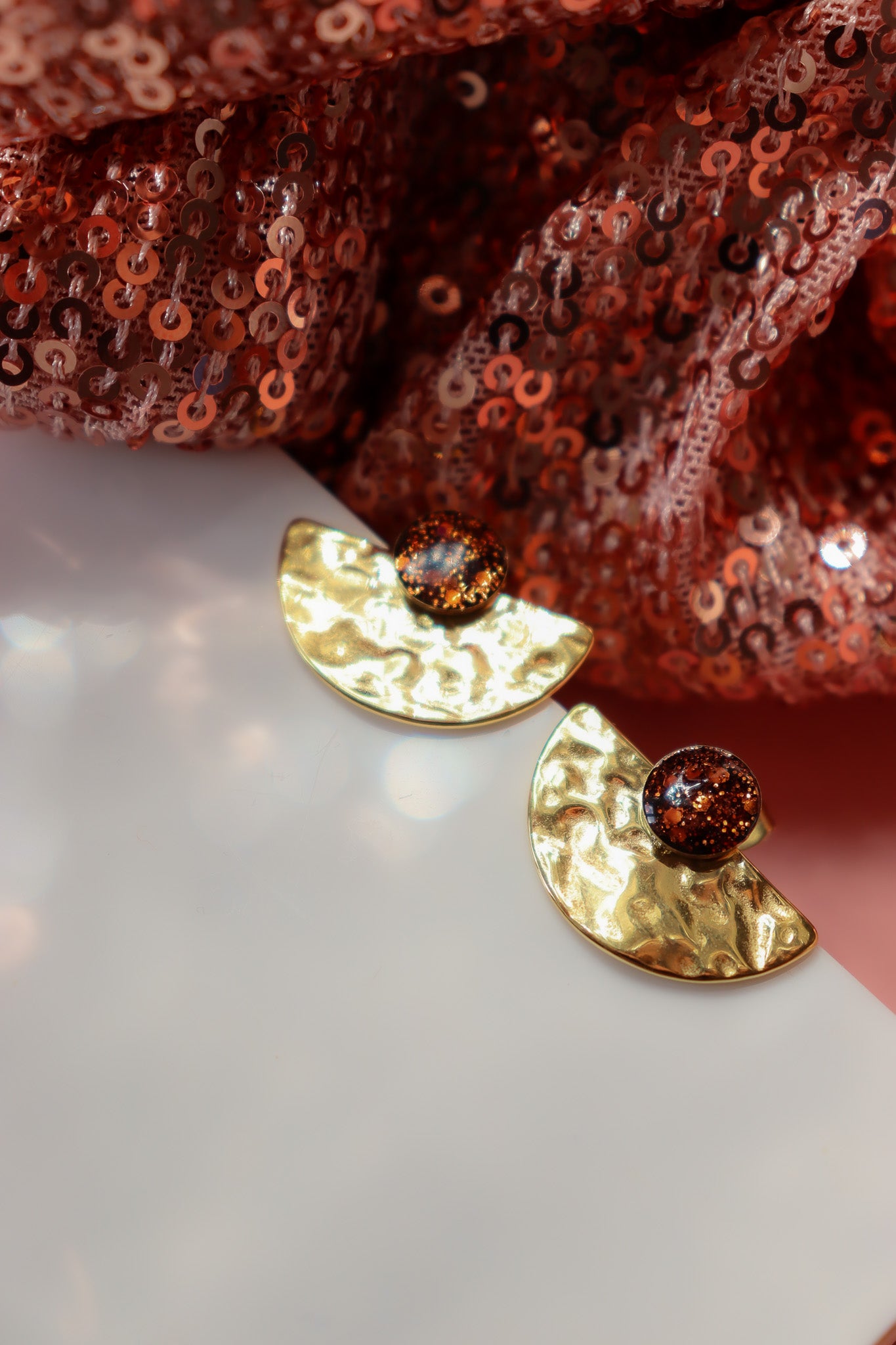 Boucles d'oreilles Anka moka