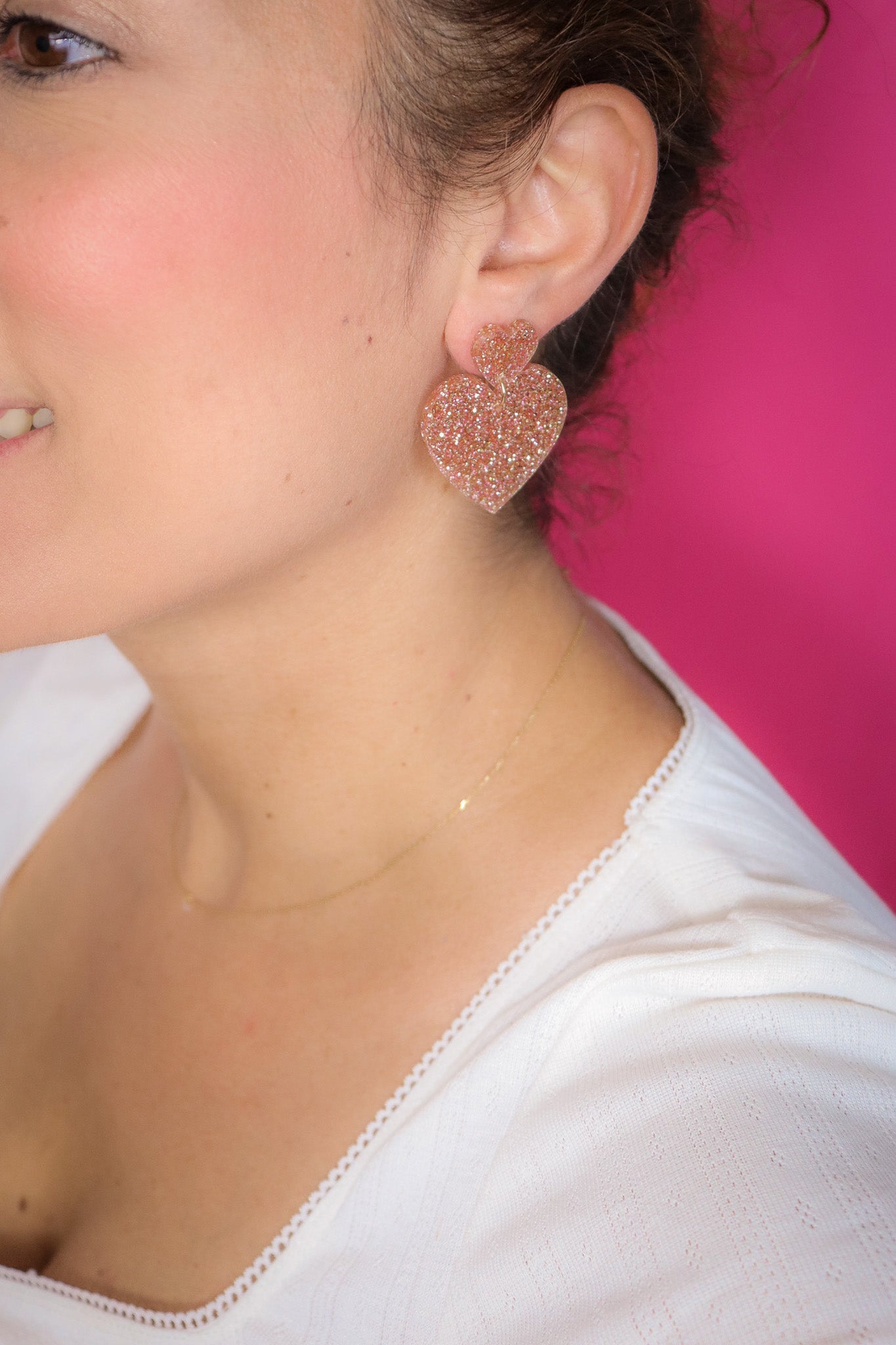 Boucles d'oreilles Augustine Paillettes Pêche
