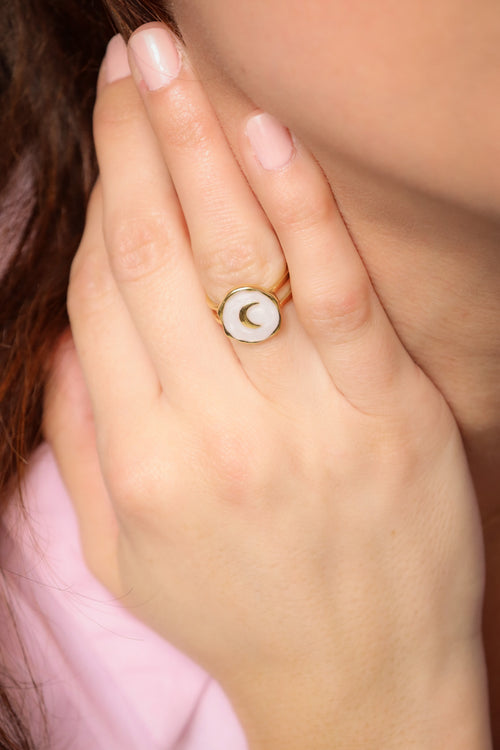 Bague lune nacrée