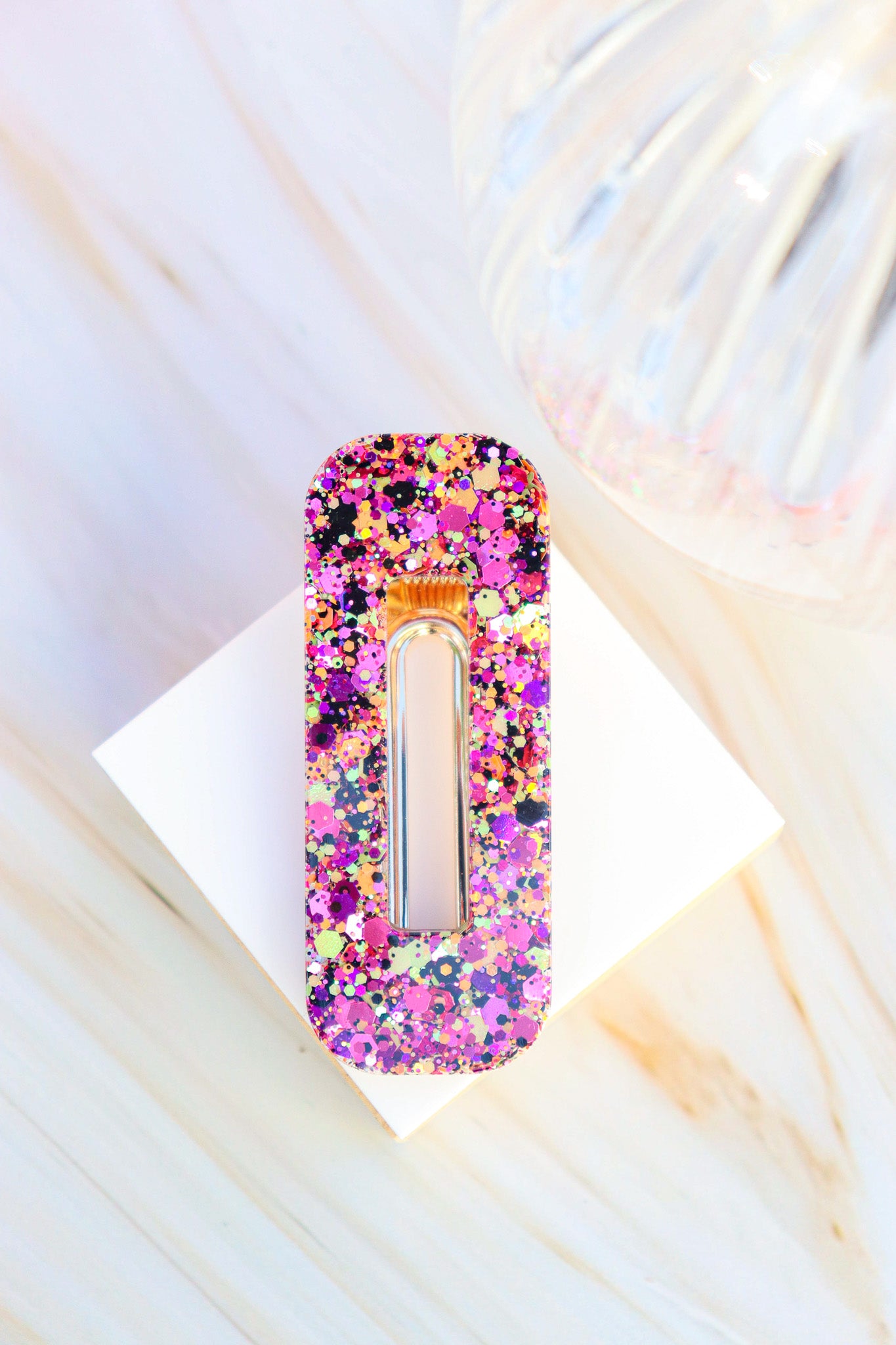 Barrette Paillettes Halloween Rose