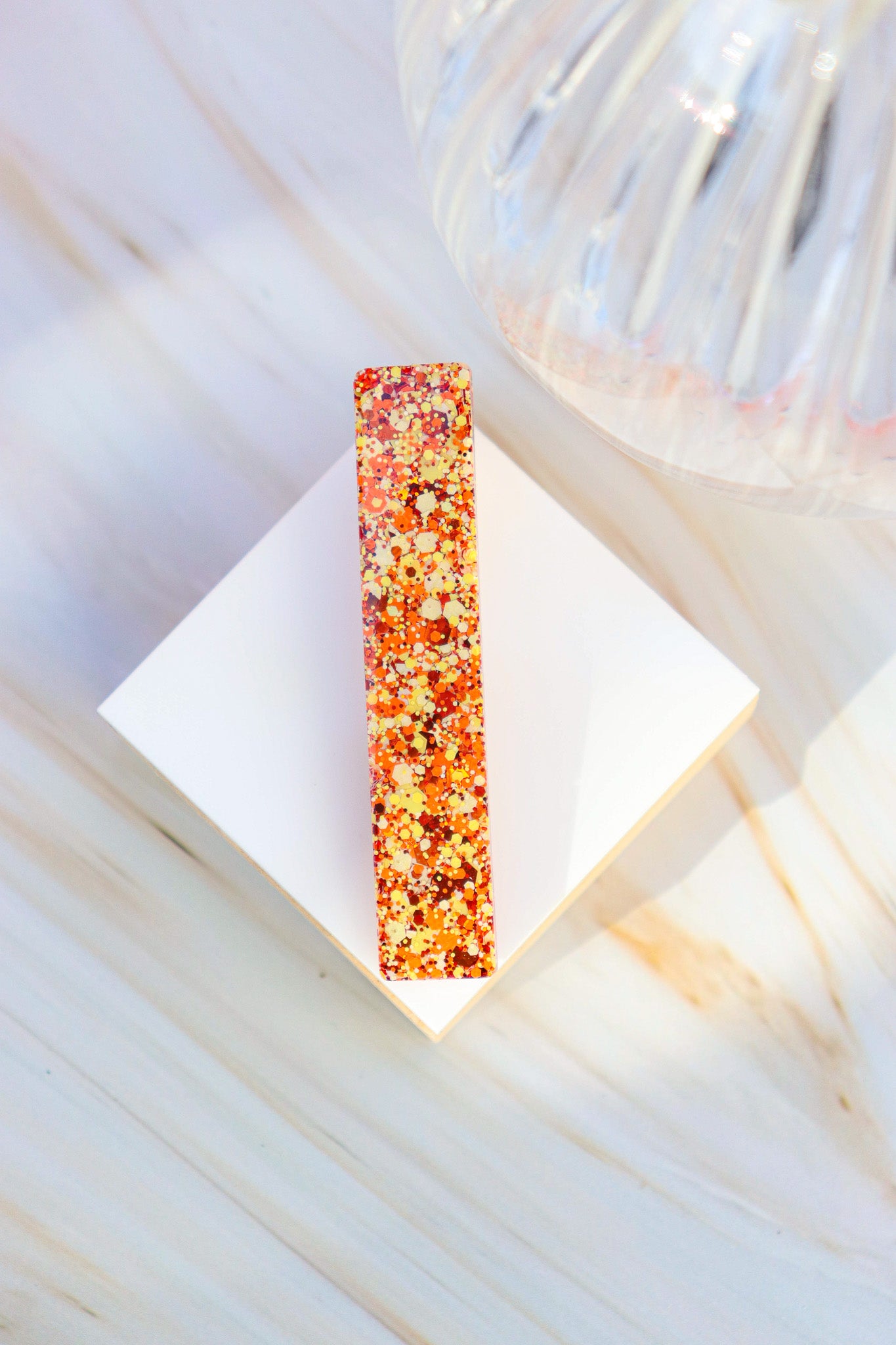 Barrette Paillettes Citrouille