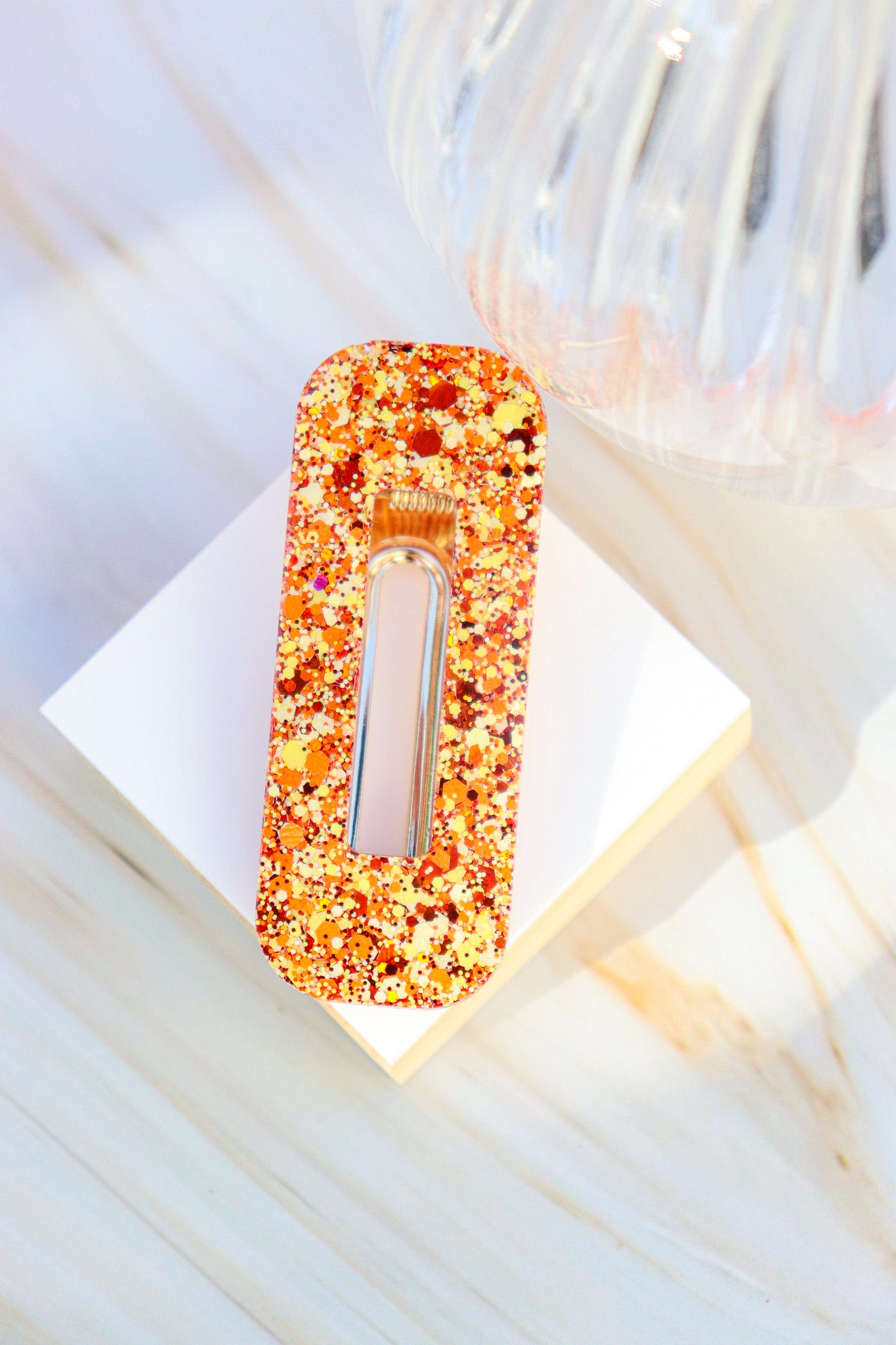 Barrette Paillettes Citrouille