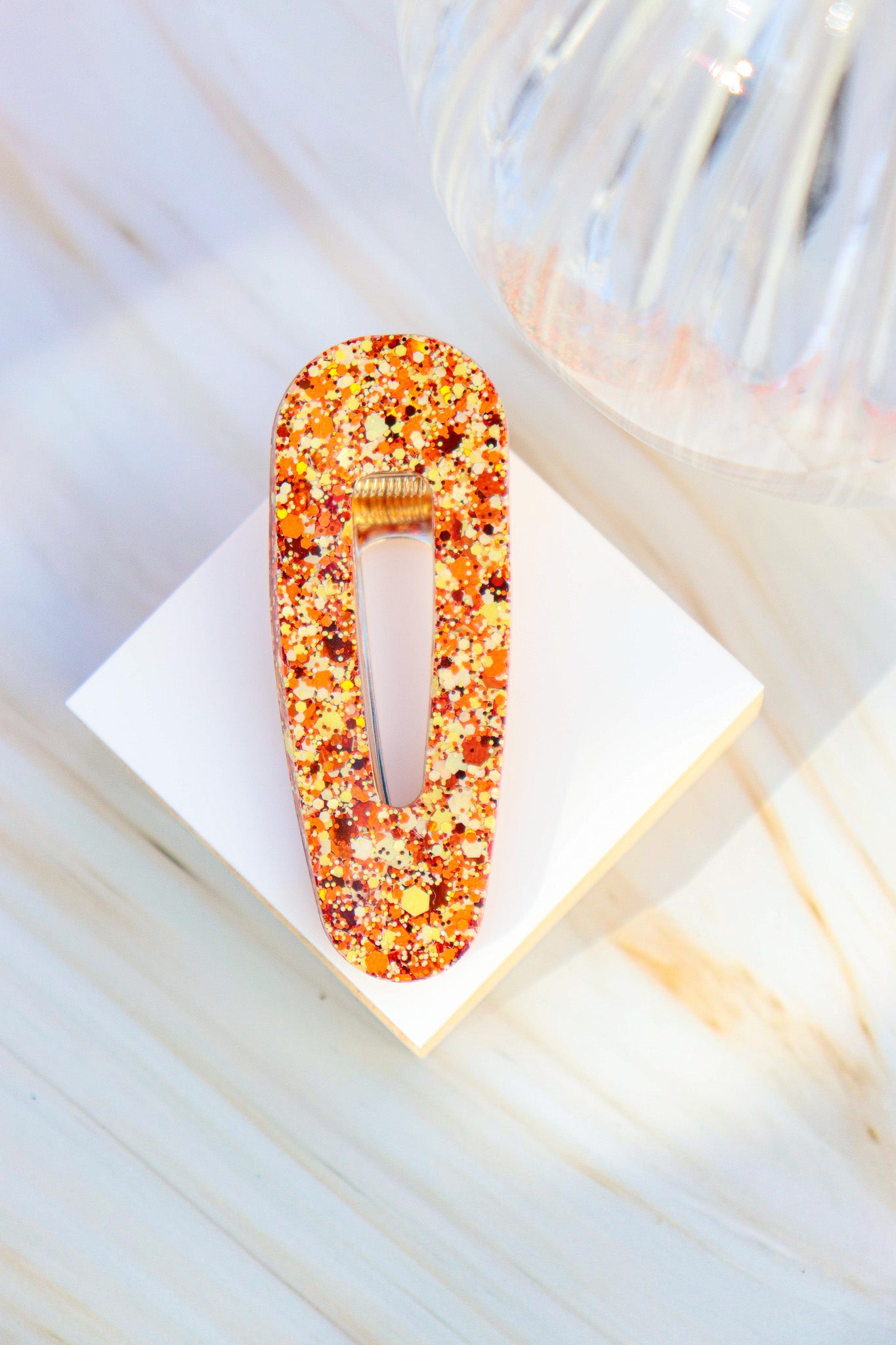 Barrette Paillettes Citrouille