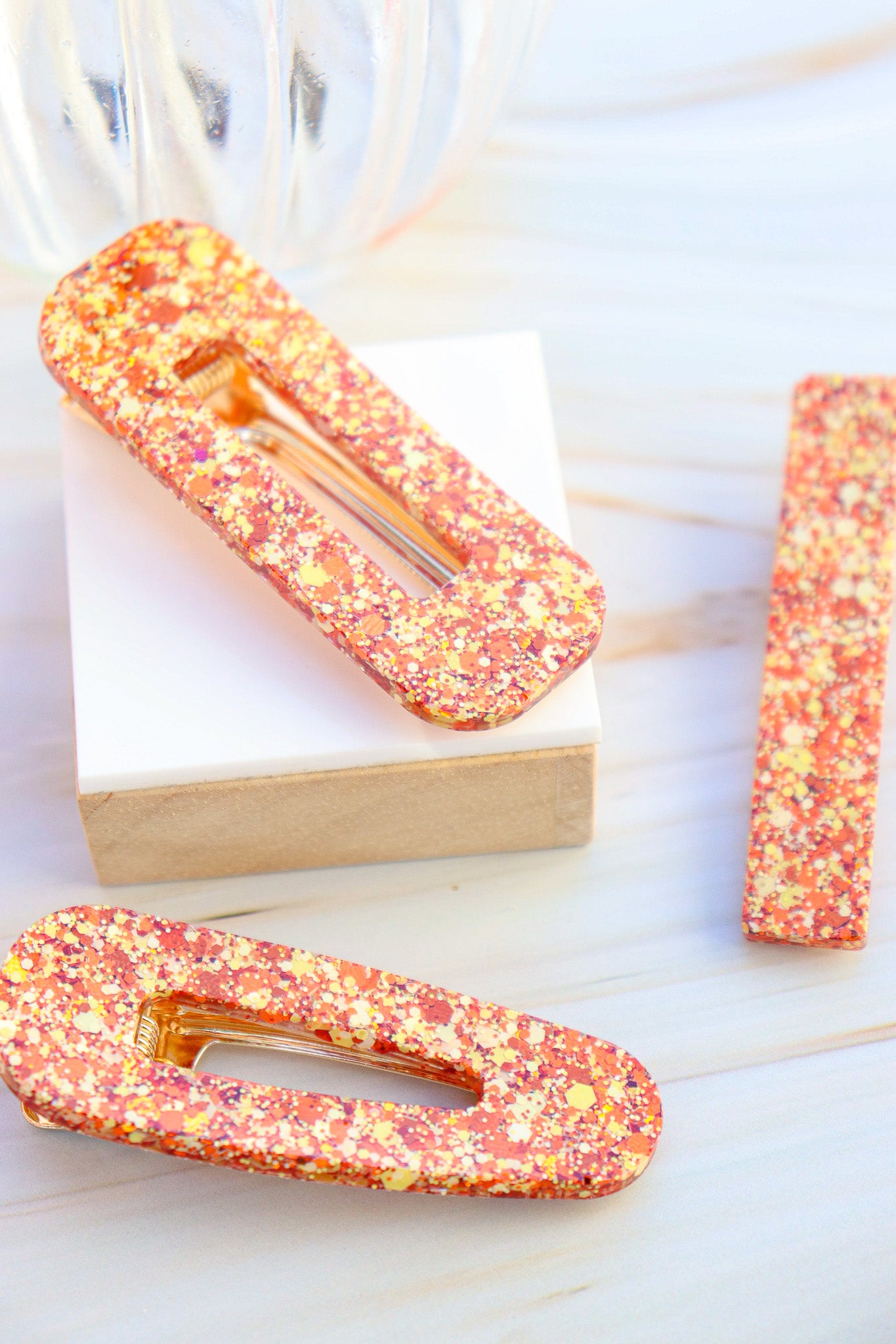 Barrette Paillettes Citrouille