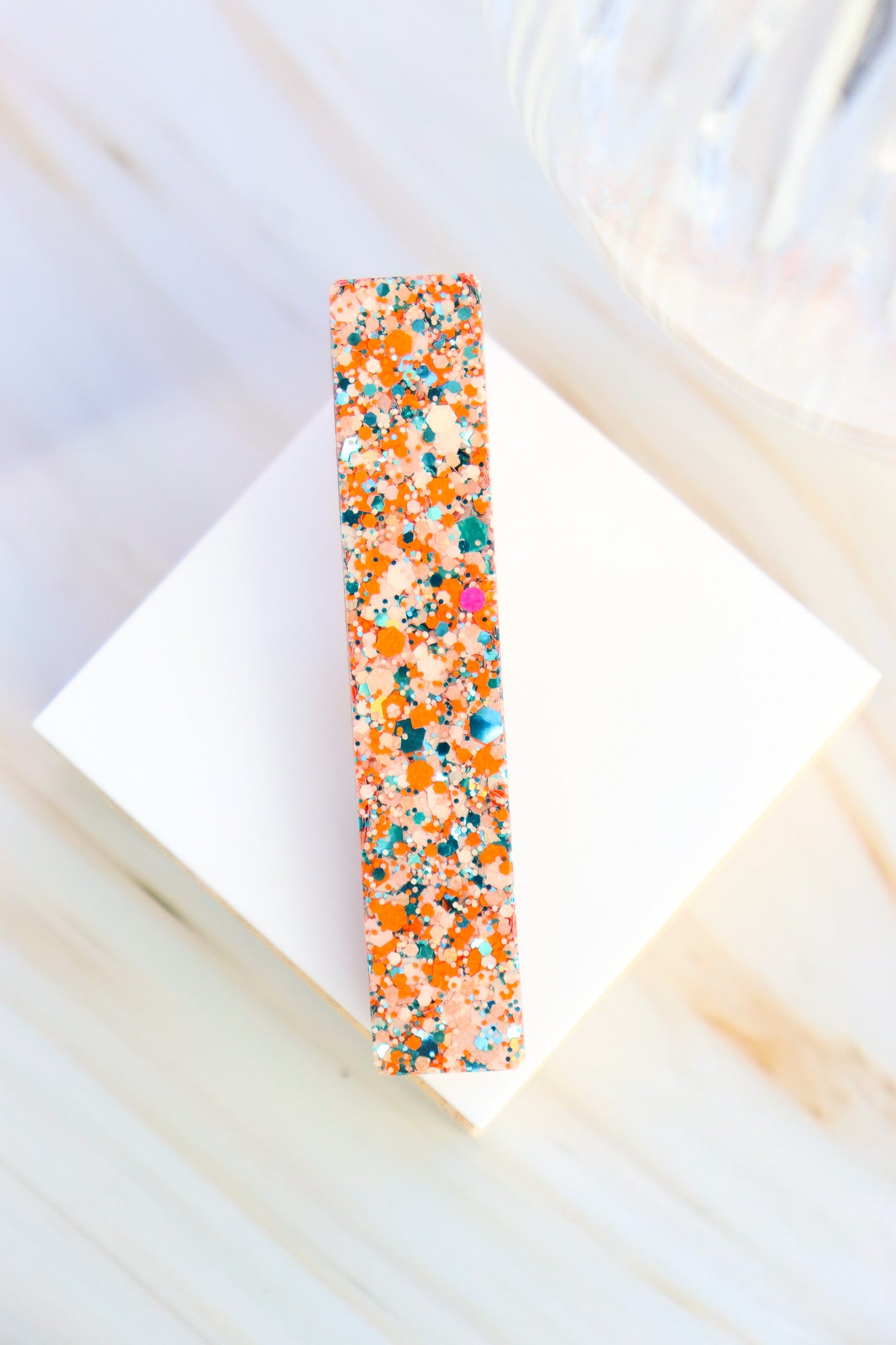 Barrette Paillettes Pumpkin Turquoise