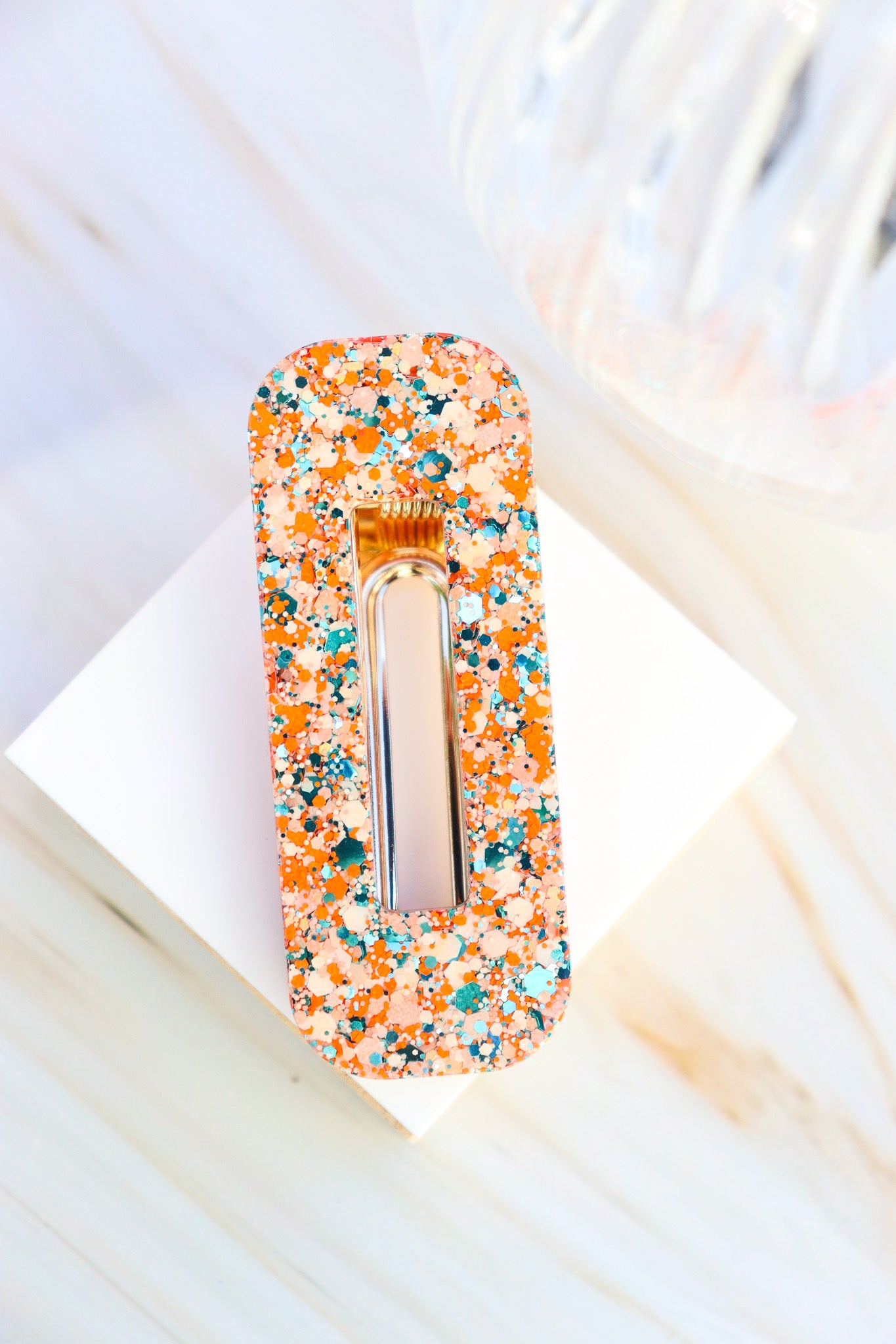 Barrette Paillettes Pumpkin Turquoise