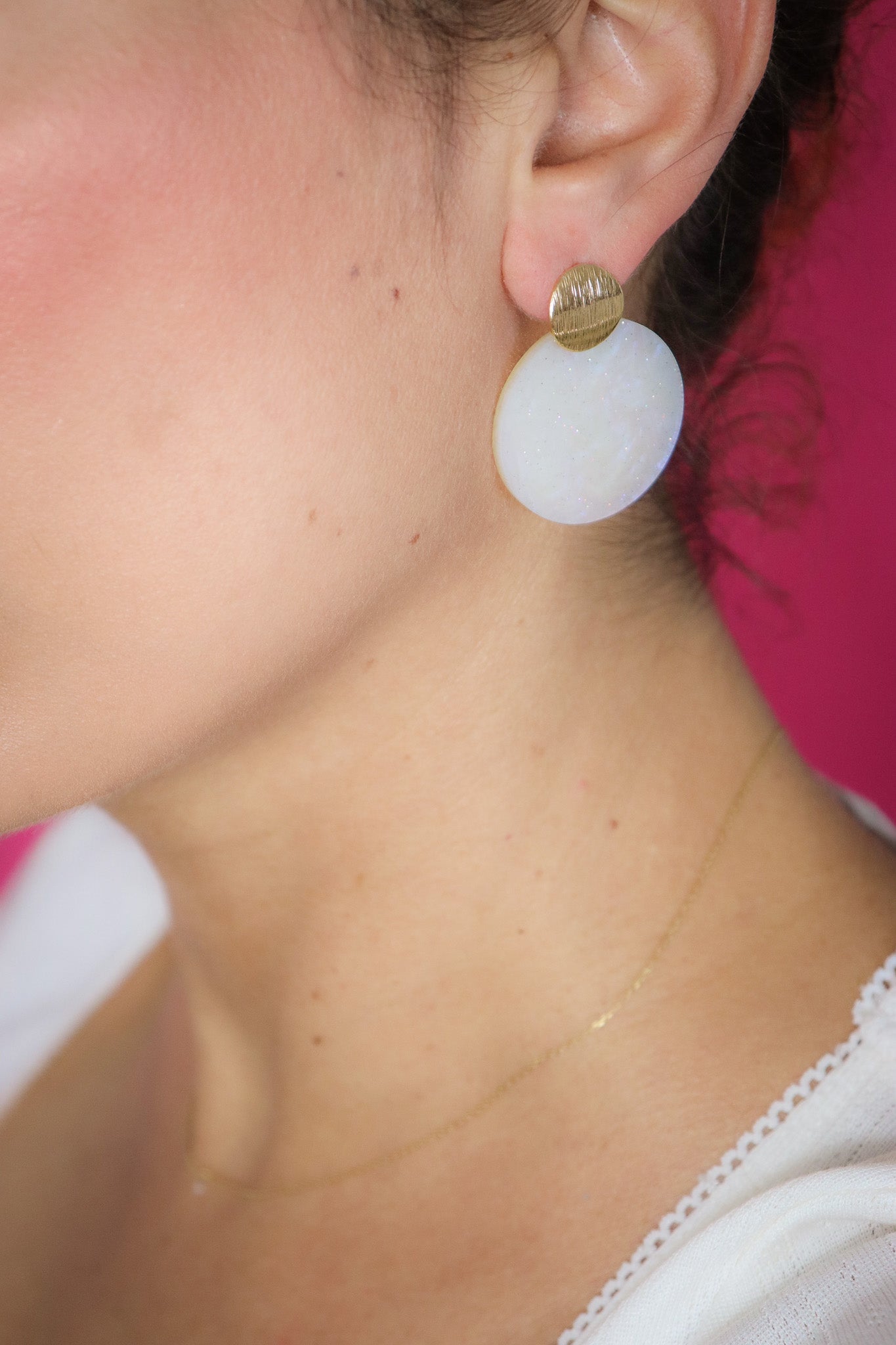 Boucles d'oreilles Béa Nacré Blanc