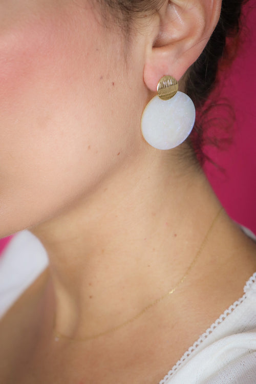 Boucles d'oreilles Béa Nacré Blanc