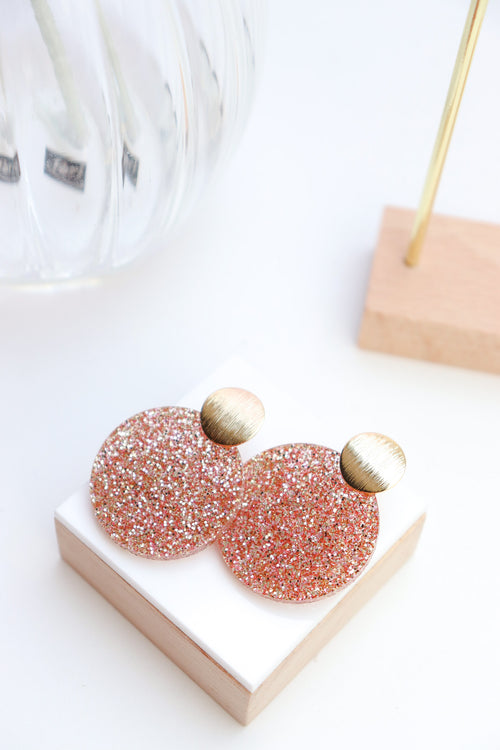 Boucles d'oreilles Béa paillettes pêche