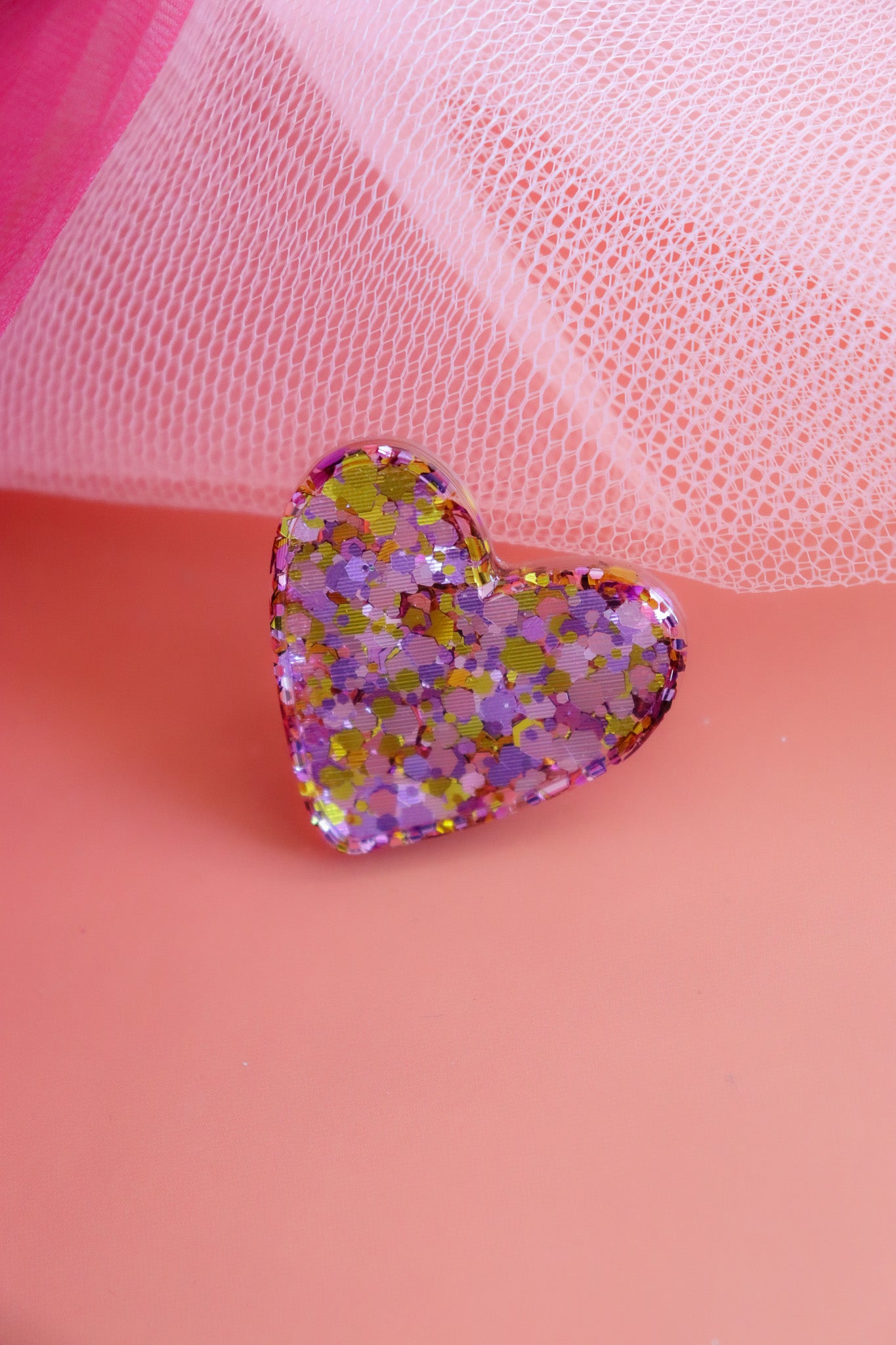 Broche Coeur mat Printemps Holographique