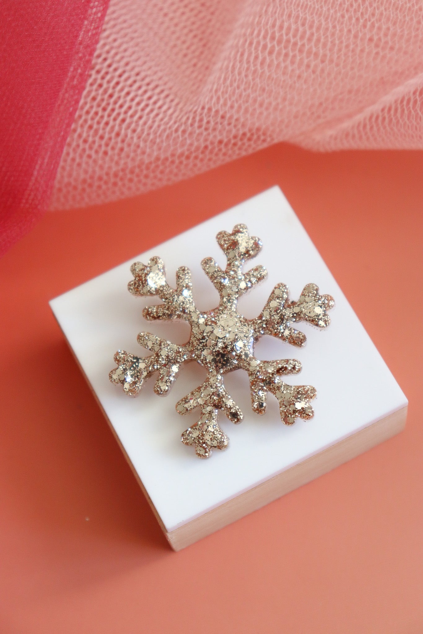 Broche Flocon Champagne