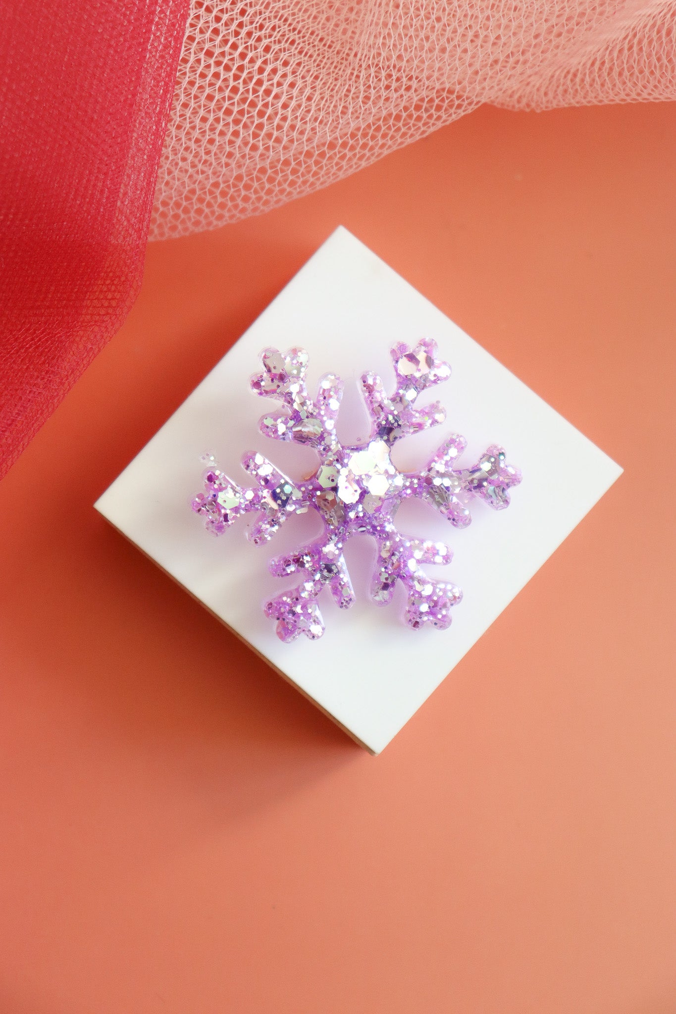 Broche Flocon Lilas Holographique