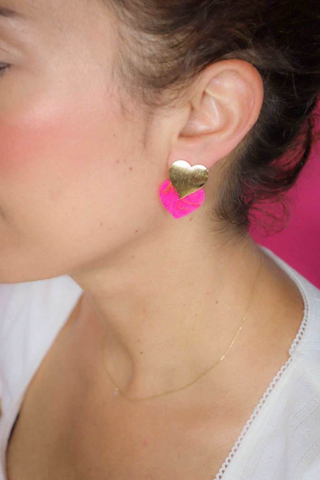 Boucles d'oreilles Caroline Galaxie Fluo