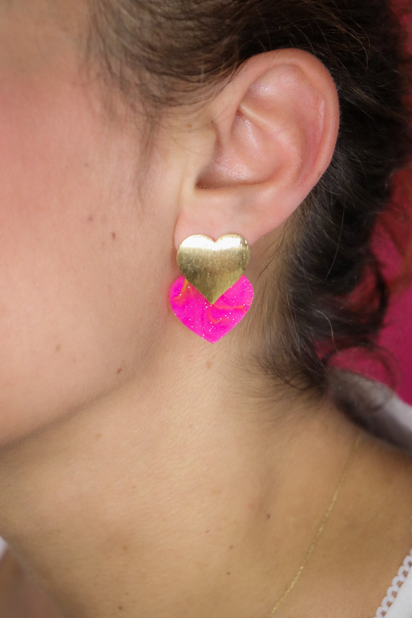Boucles d'oreilles Caroline Galaxie Fluo