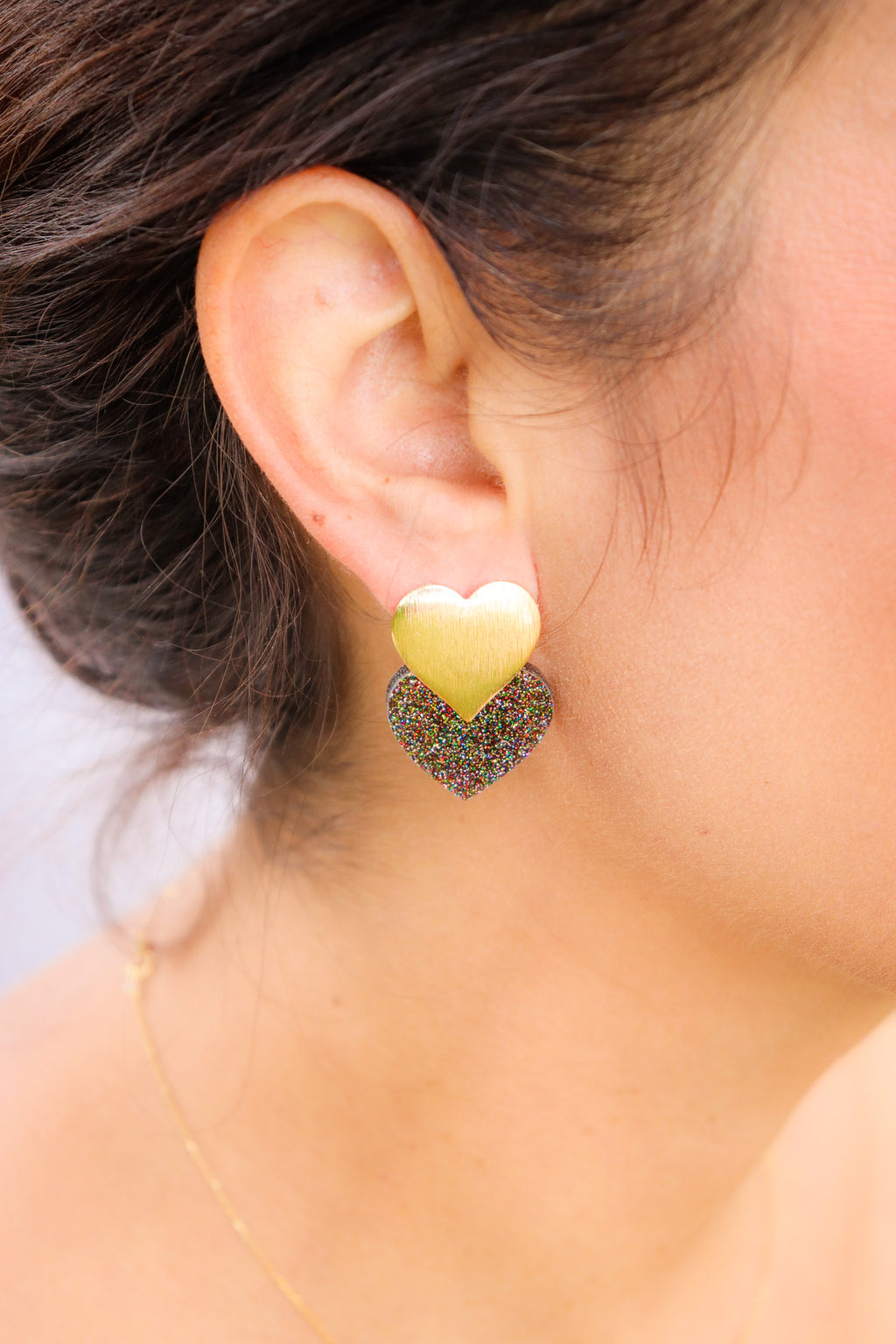 Boucles d'oreilles Caroline Paillettes Dark Brown