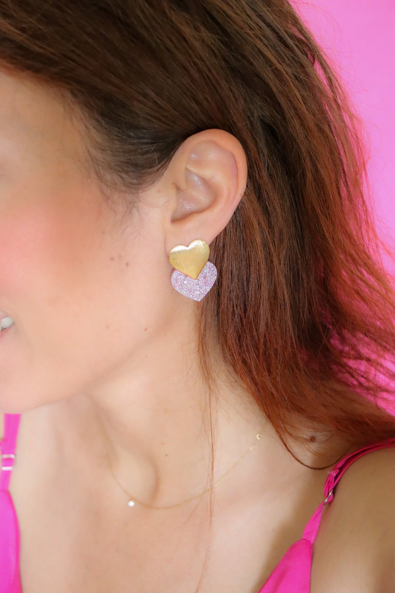 Boucles d'oreilles Caroline Paillettes Lilas