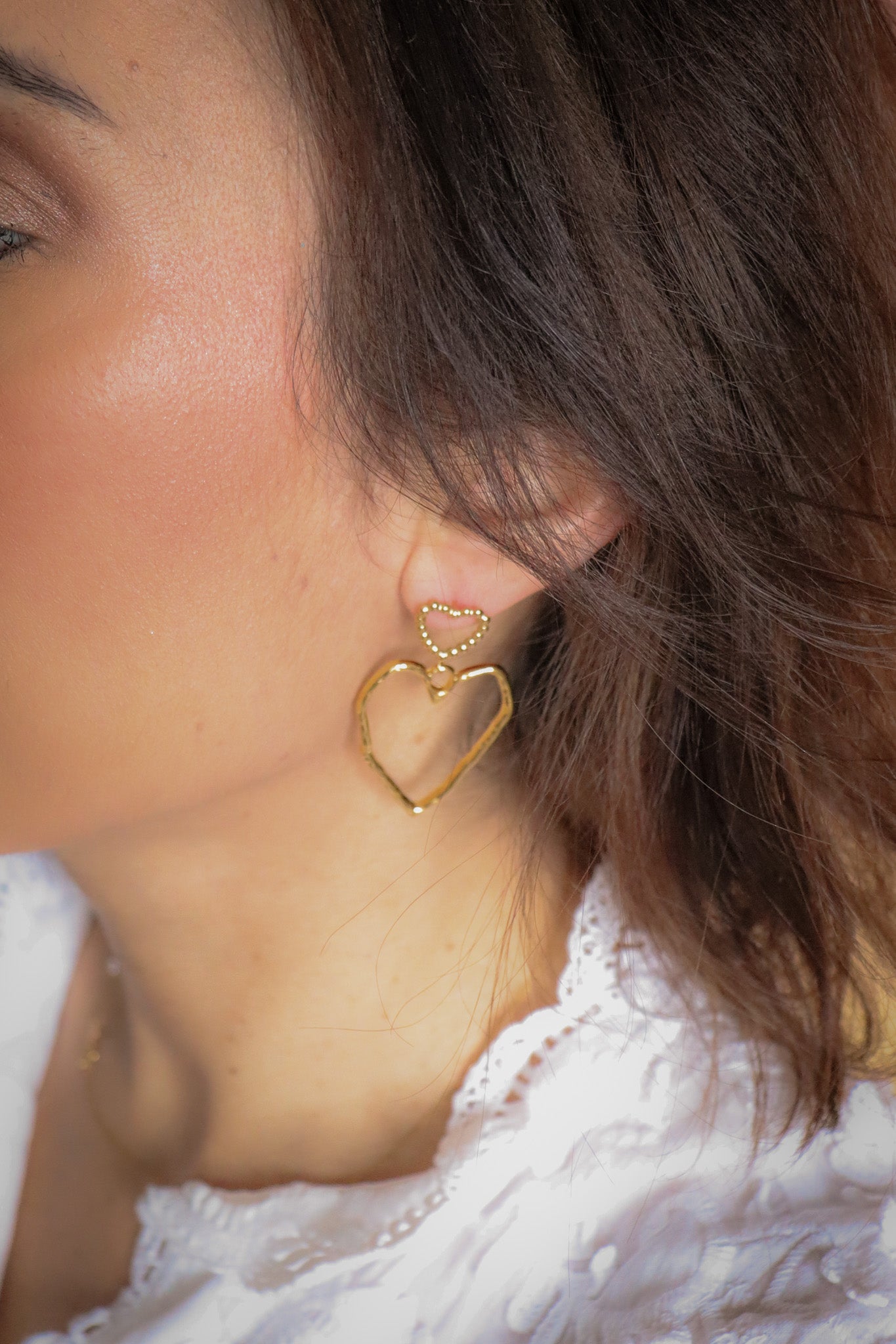 Boucles d'oreilles Coeur Goutte