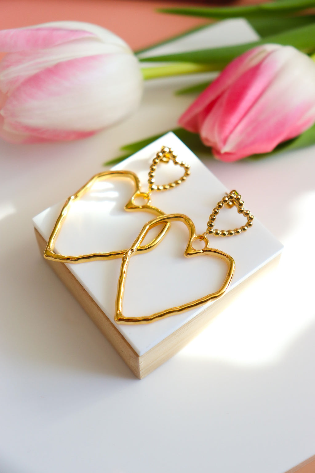 Boucles d'oreilles Coeur Goutte