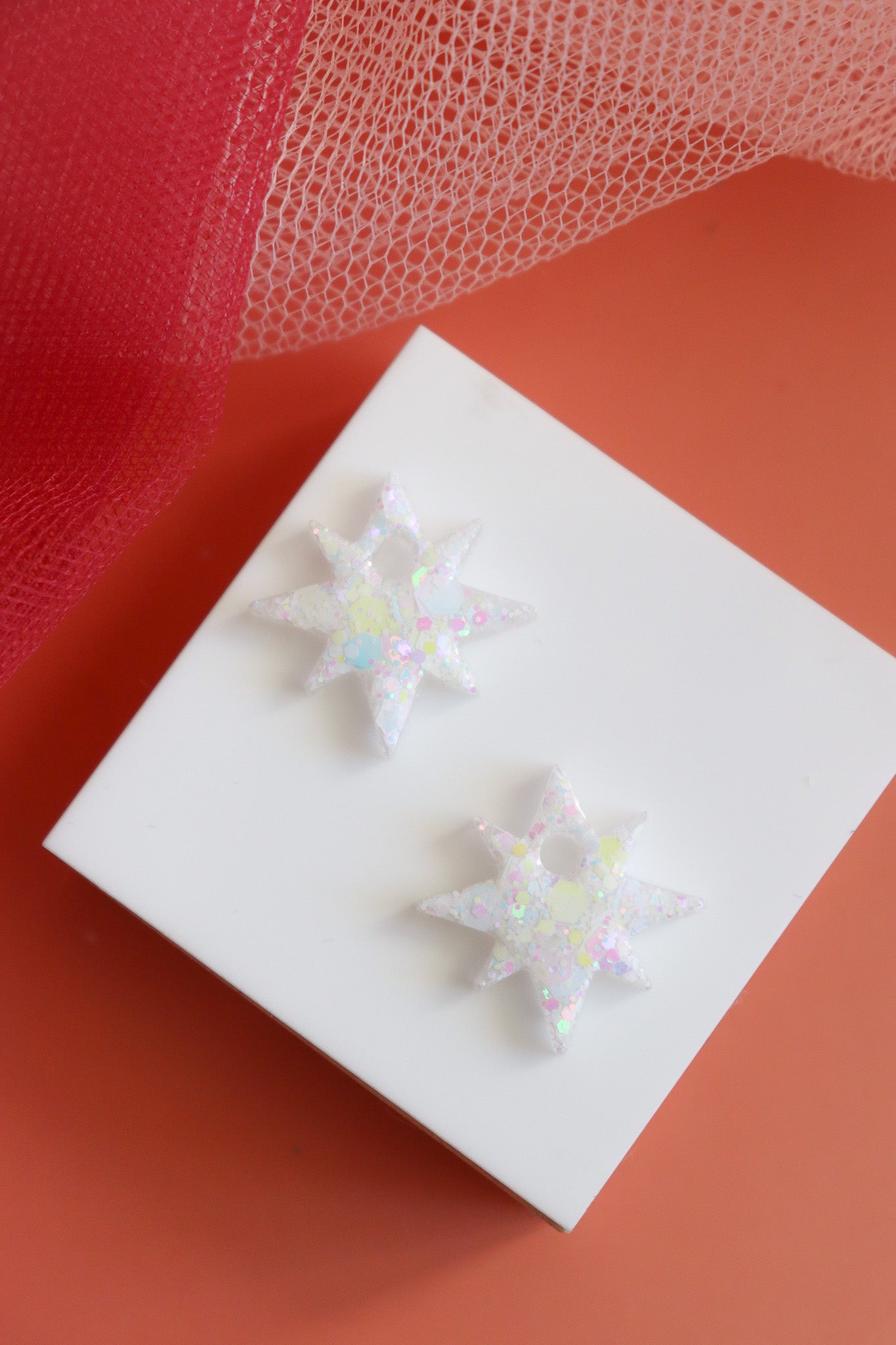 Créoles Etoile du soir blanc holographique