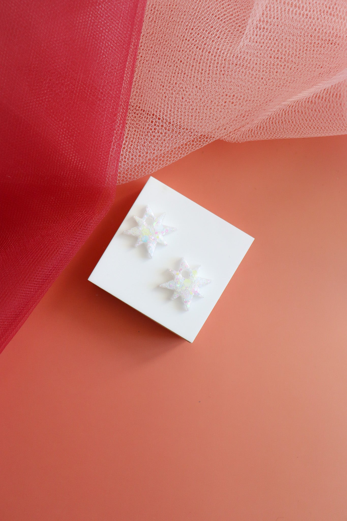 Créoles Etoile du soir blanc holographique