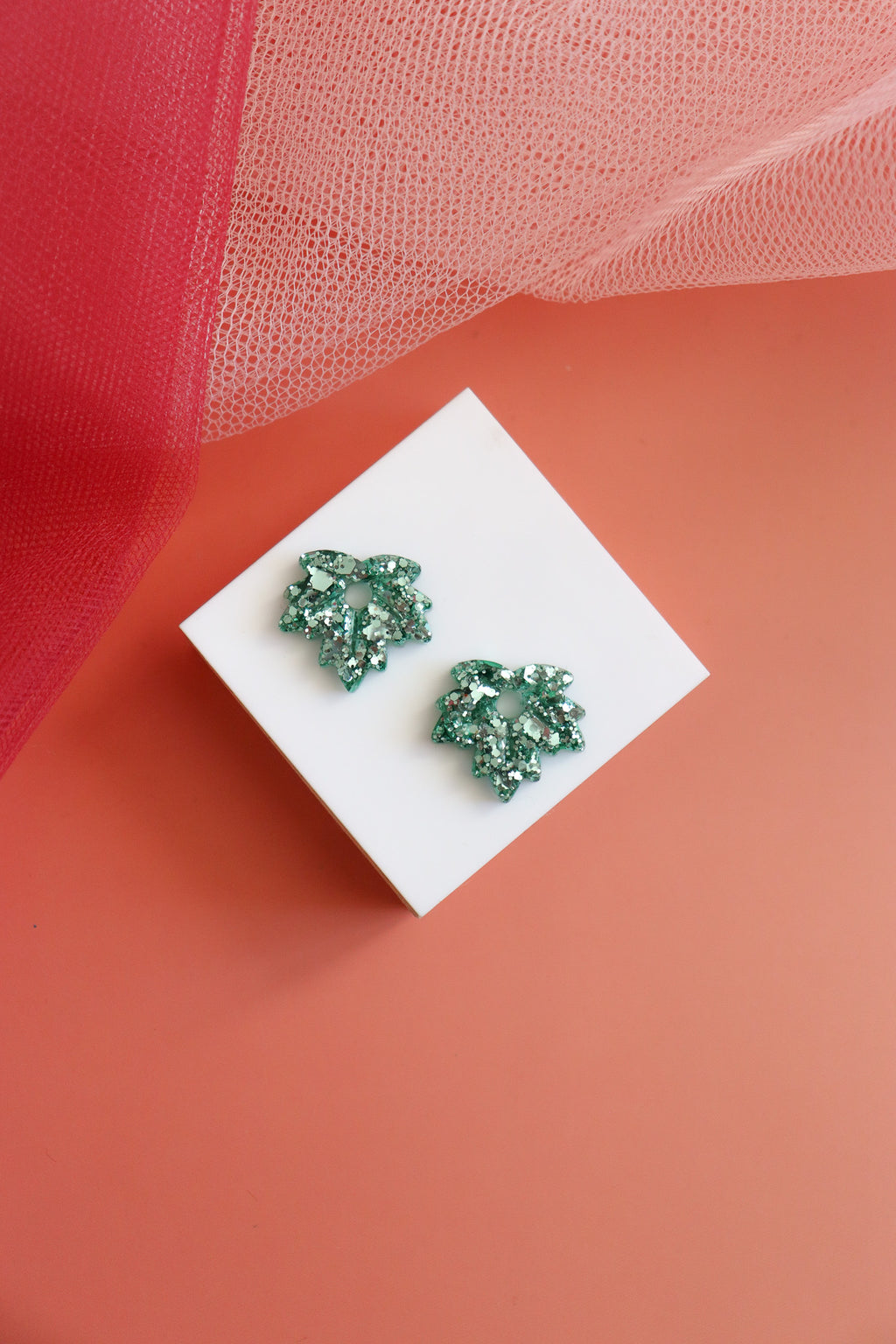 Créoles Feuille Mousse Holographique