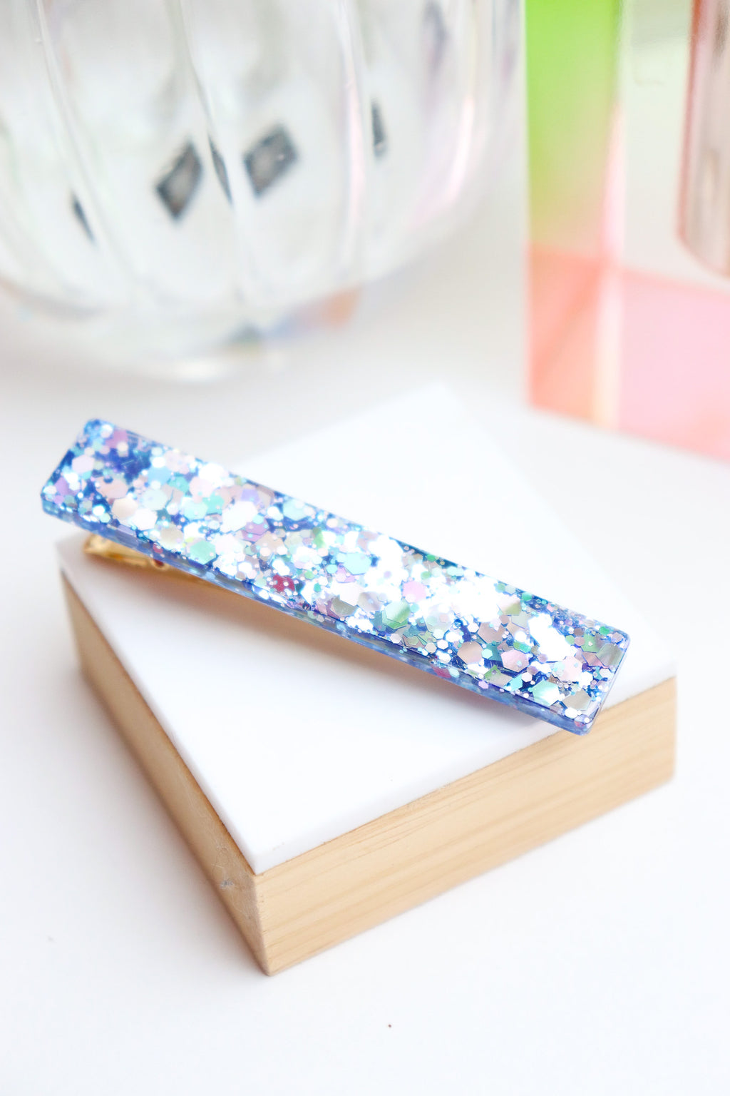 Barrette Bleu Holographique
