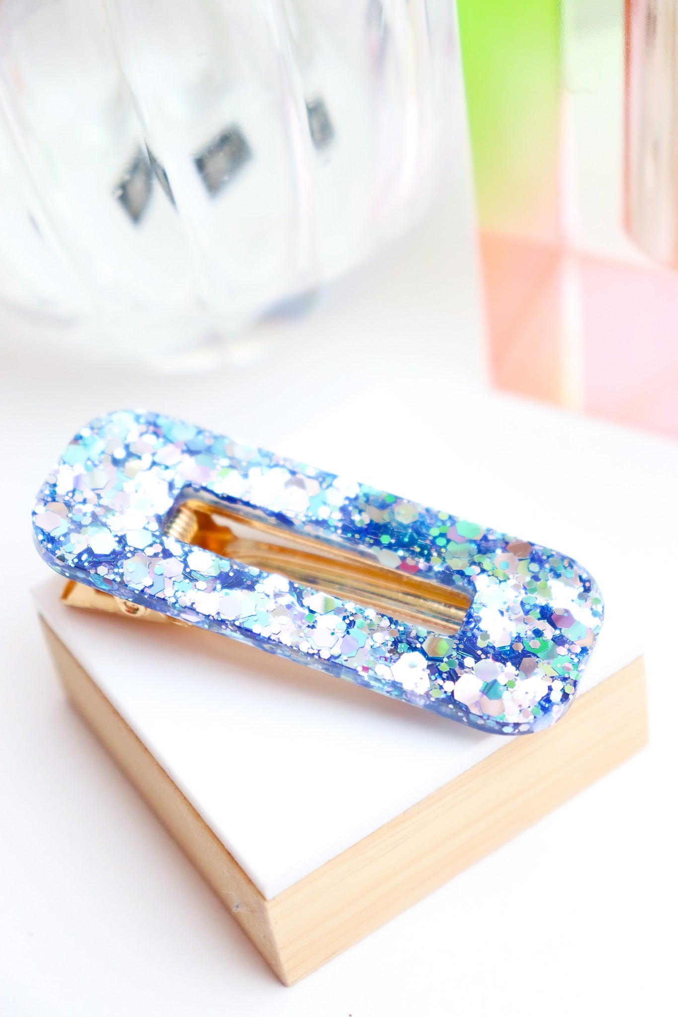 Barrette Bleu Holographique