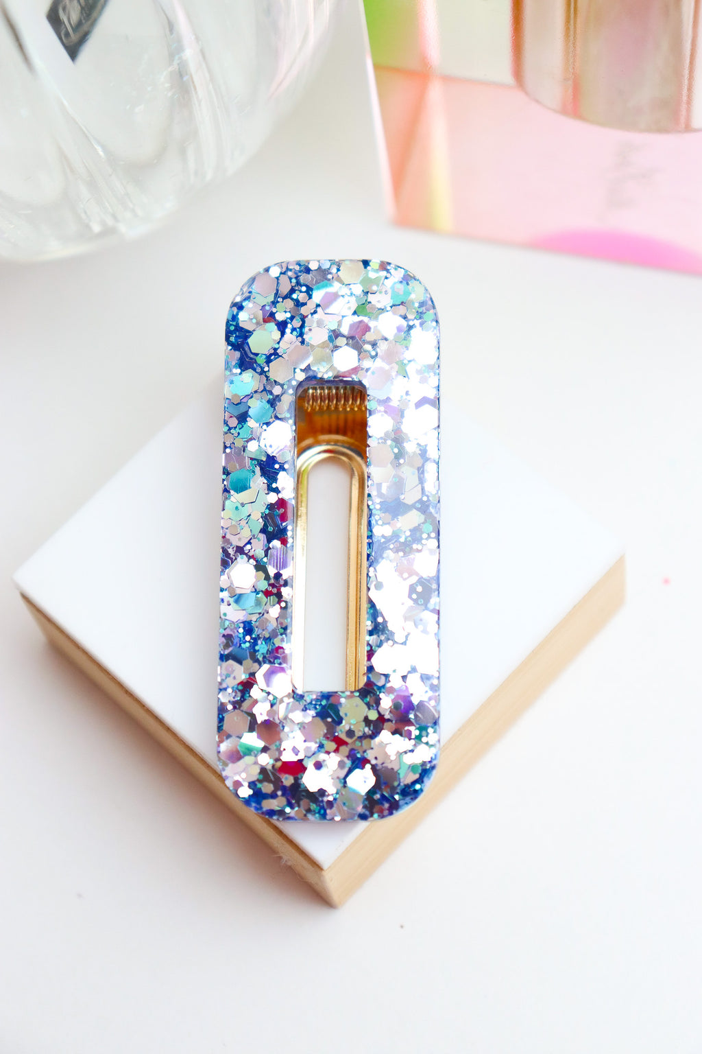 Barrette Bleu Holographique