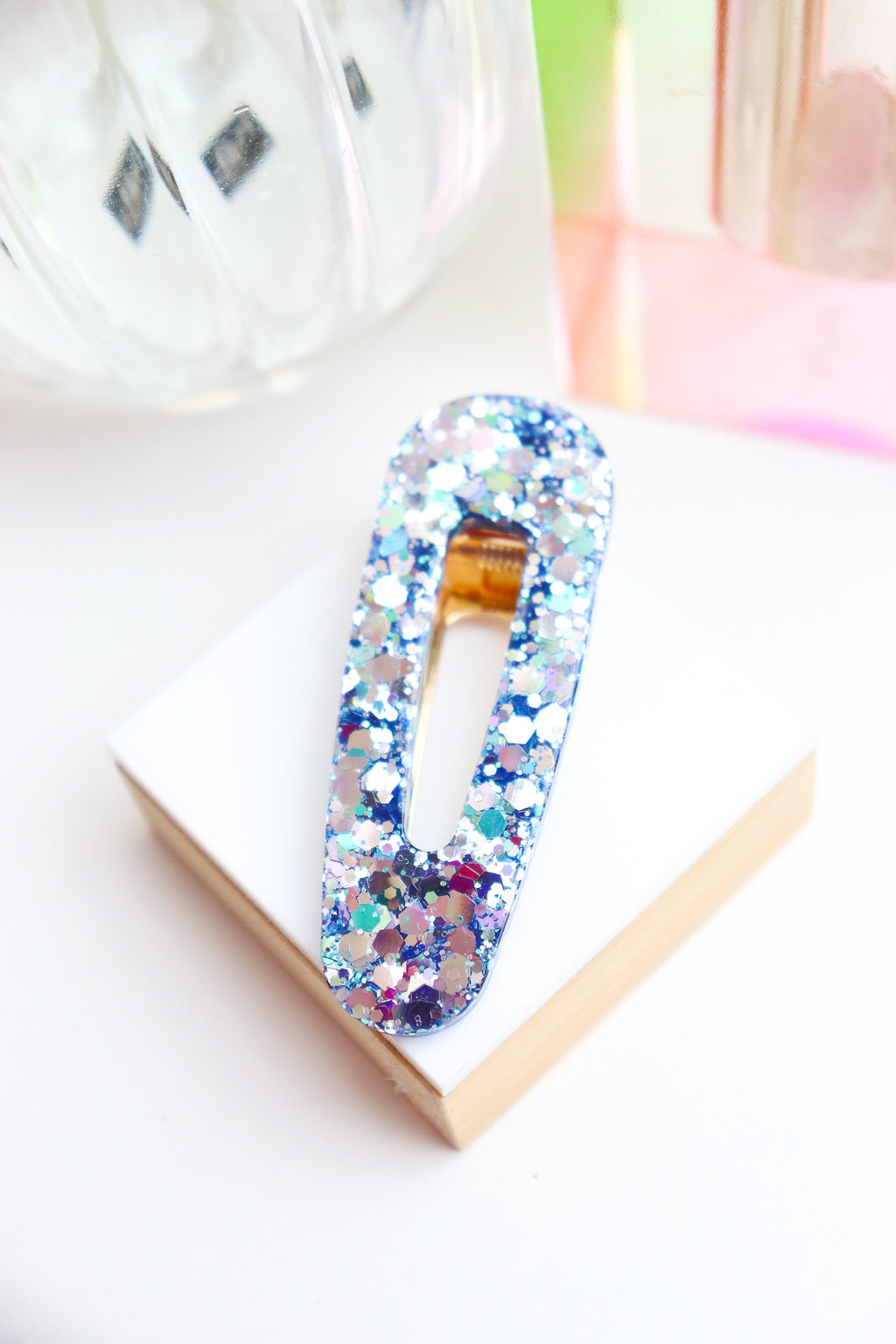Barrette Bleu Holographique