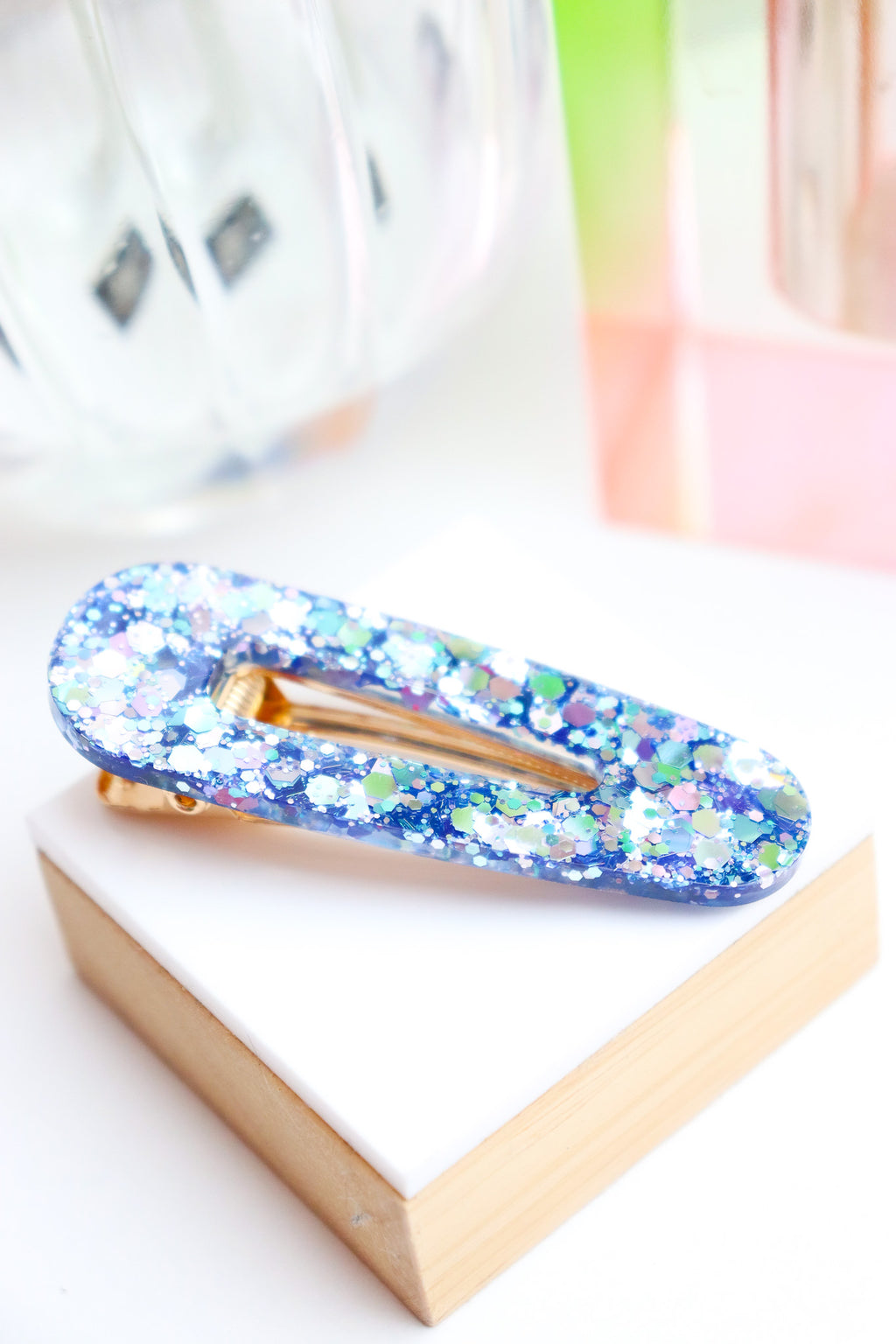 Barrette Bleu Holographique