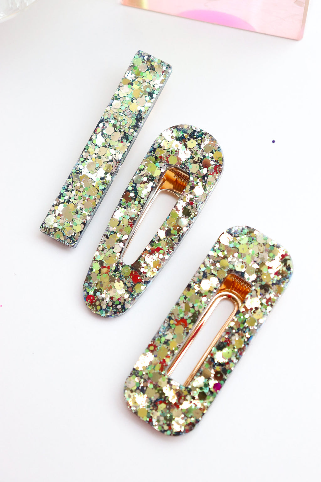 Barrette Vert Holographique