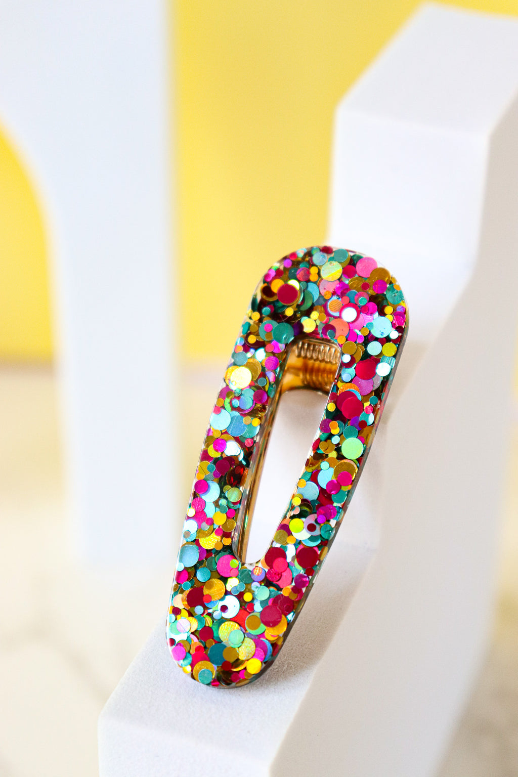 Barrette Paillettes Joie Vert