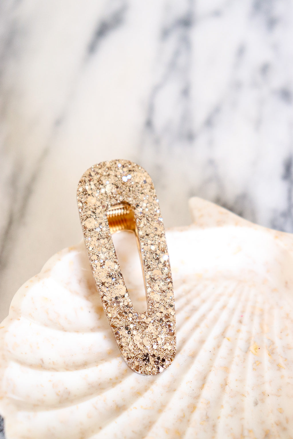 Barrette Paillettes champagne