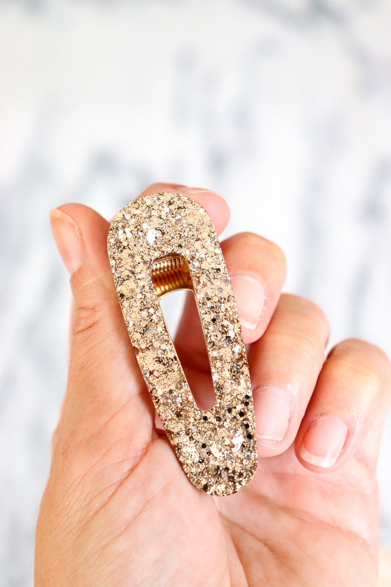 Barrette Paillettes champagne