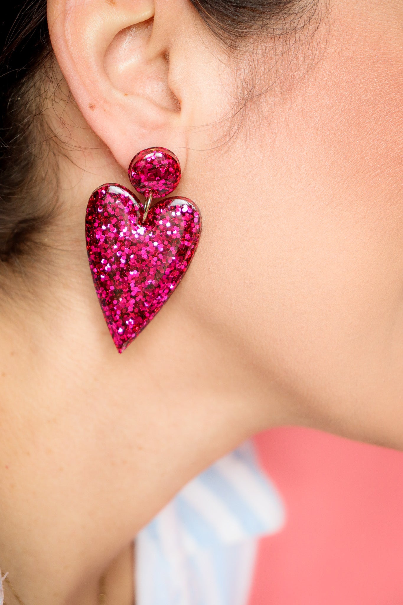 Boucles d'oreilles Claire Fuschia