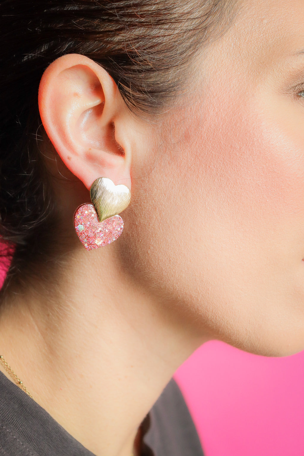 Boucles d'oreilles Caroline Peach Gold