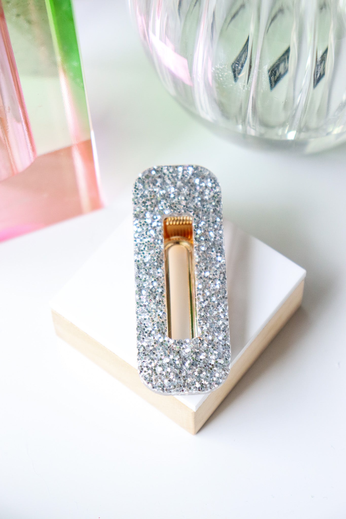 Barrette Paillettes argent