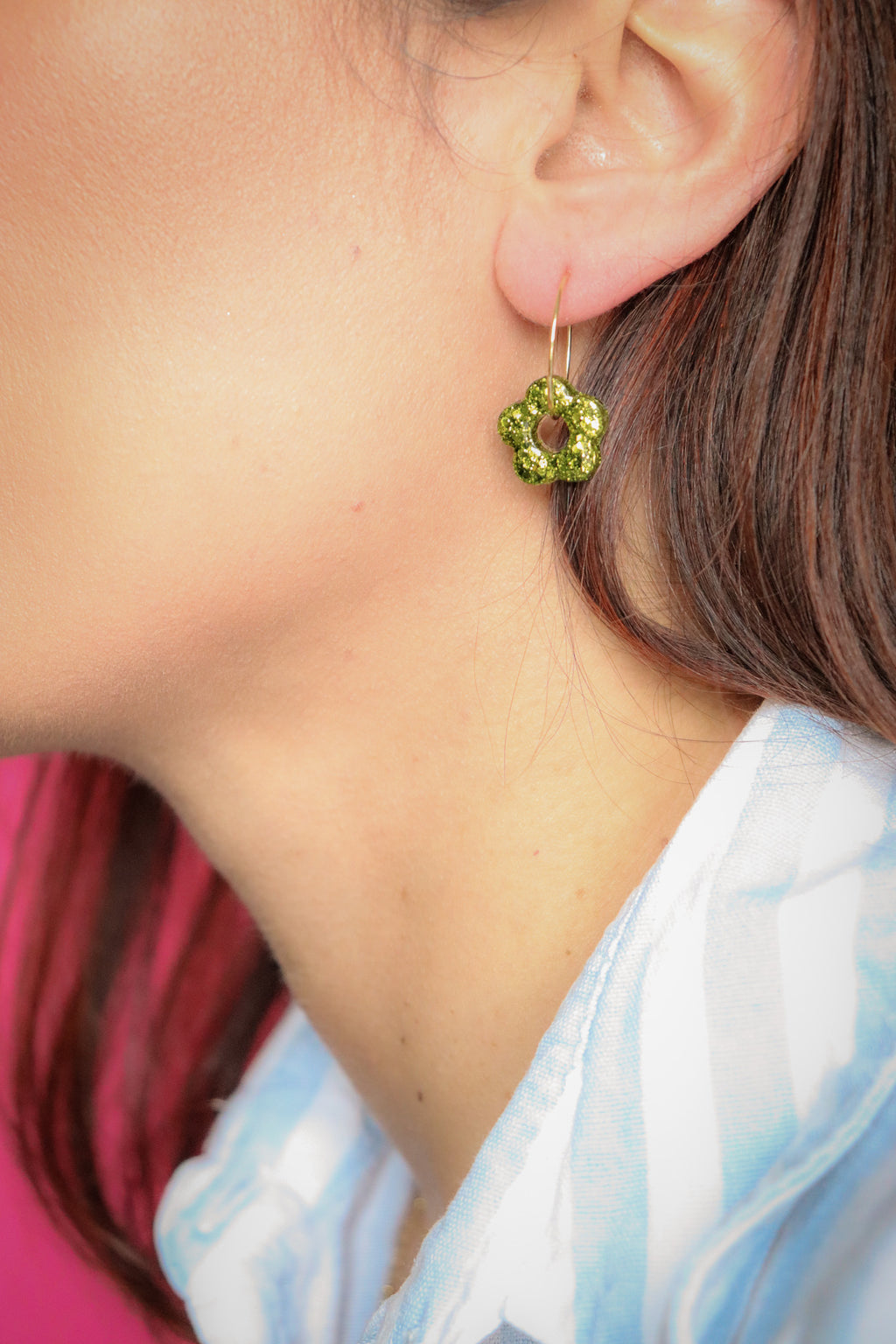 Boucles d'oreilles Isa S Citron vert