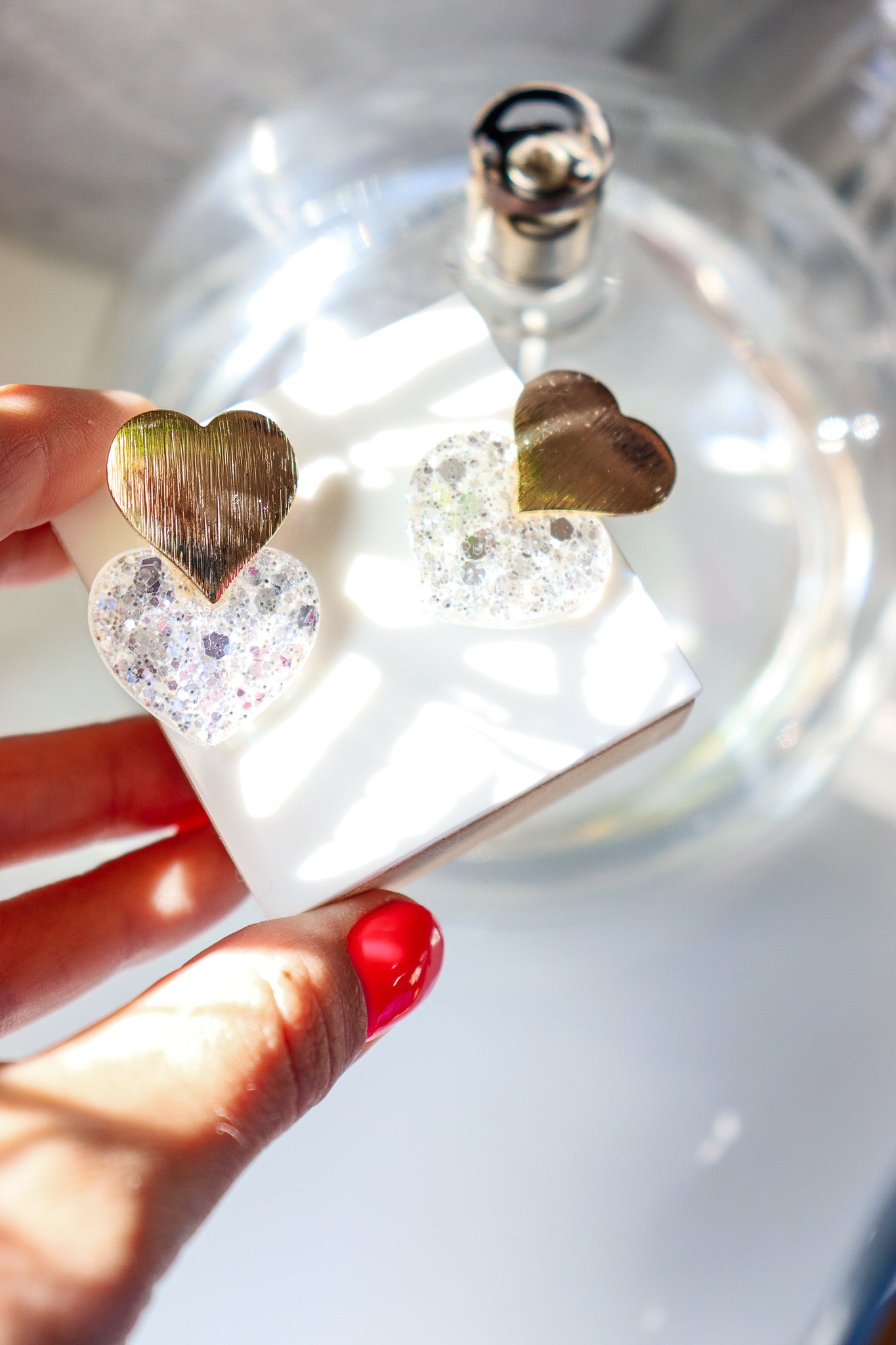 Boucles d'oreilles Caroline Blanc Glacier