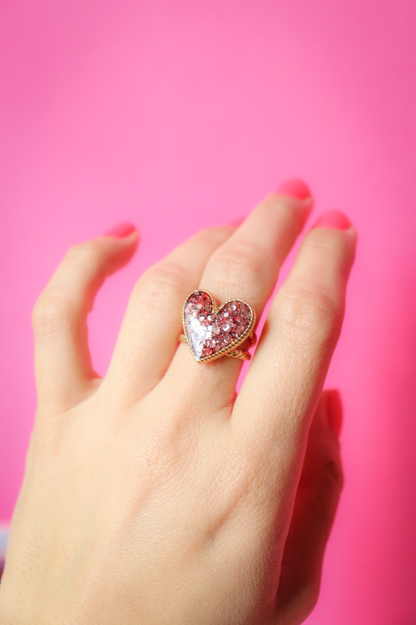 Bague coeur rose gold