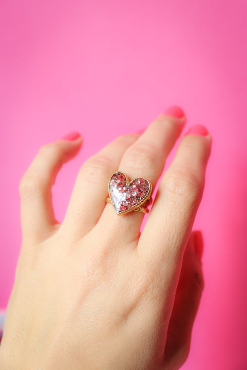 Bague coeur rose gold
