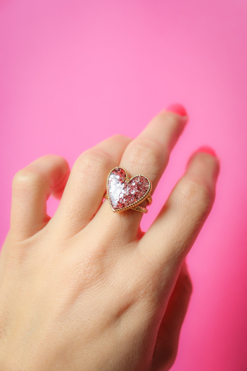 Bague coeur rose gold