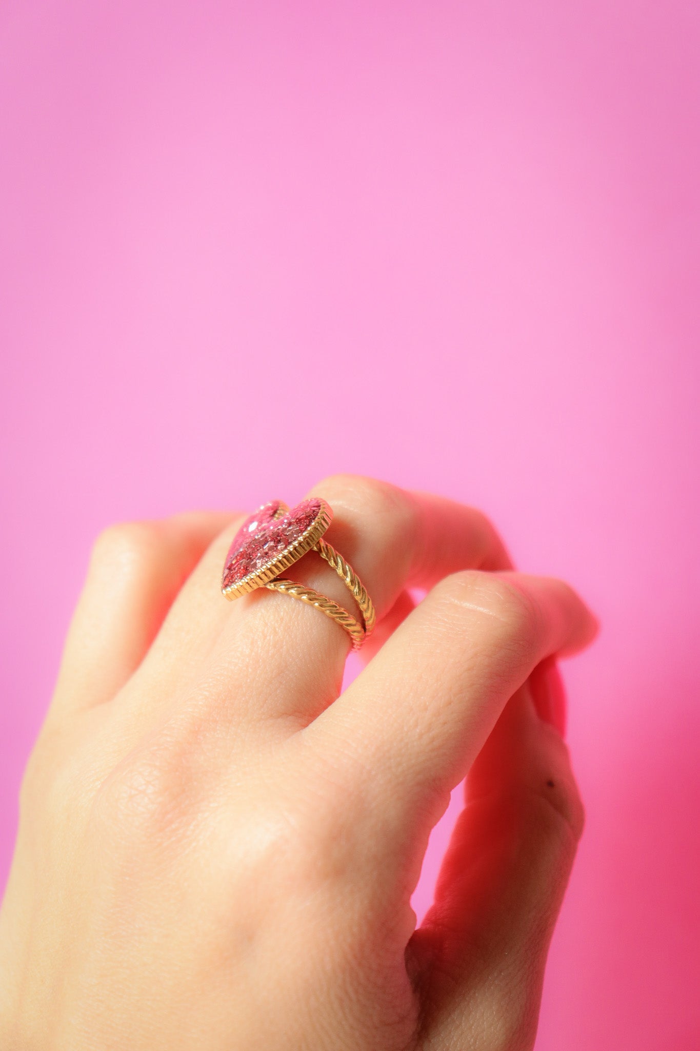 Bague coeur rose gold