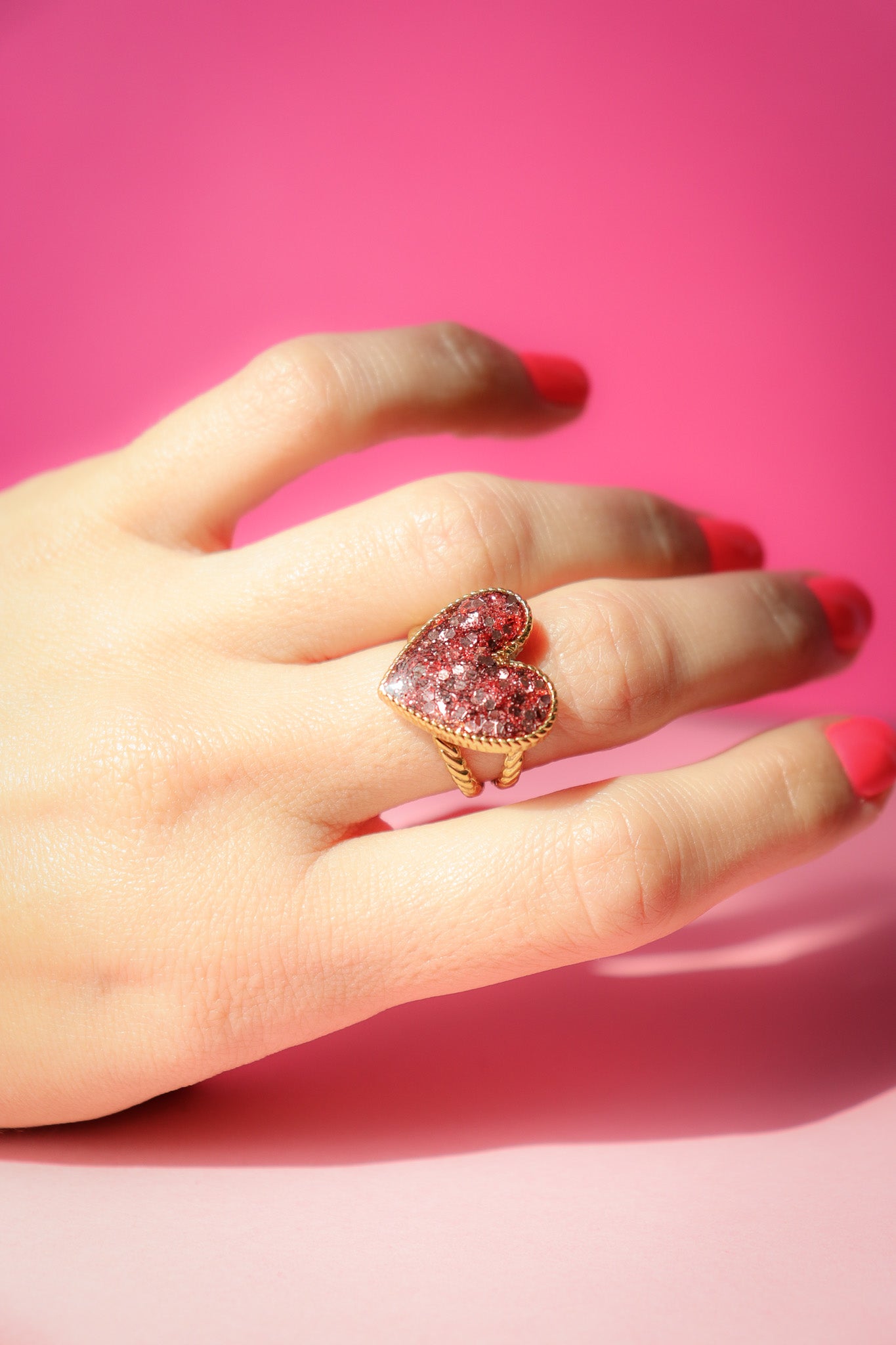 Bague coeur rose gold