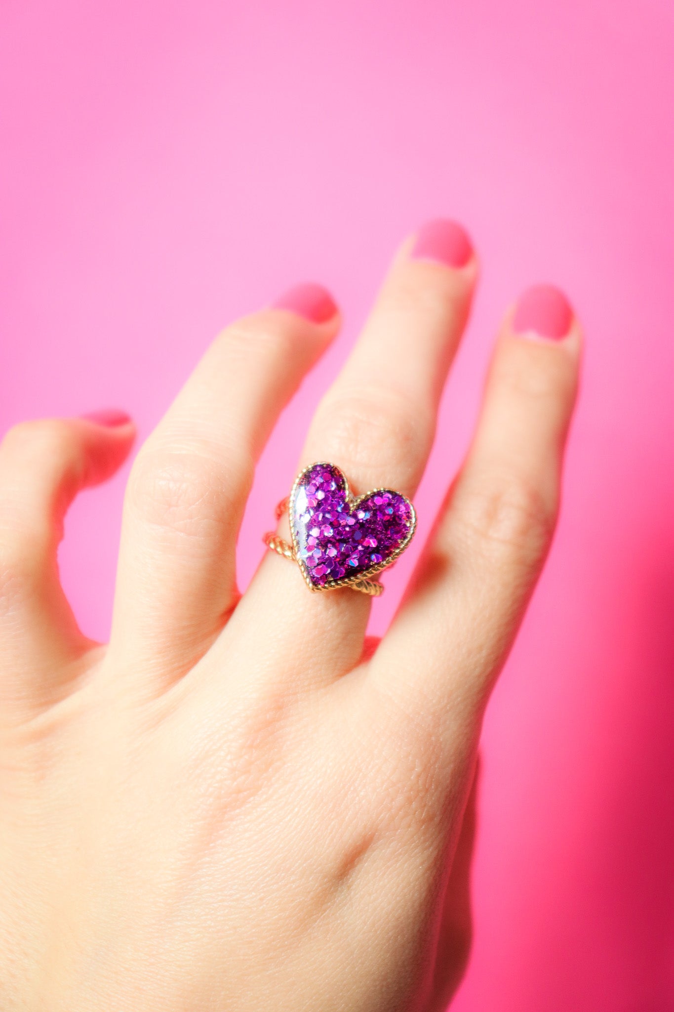 Bague coeur Deep Violet