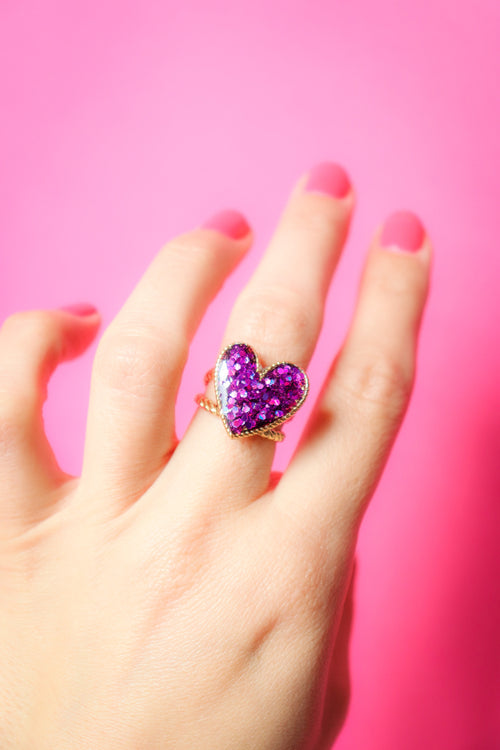 Bague coeur Deep Violet