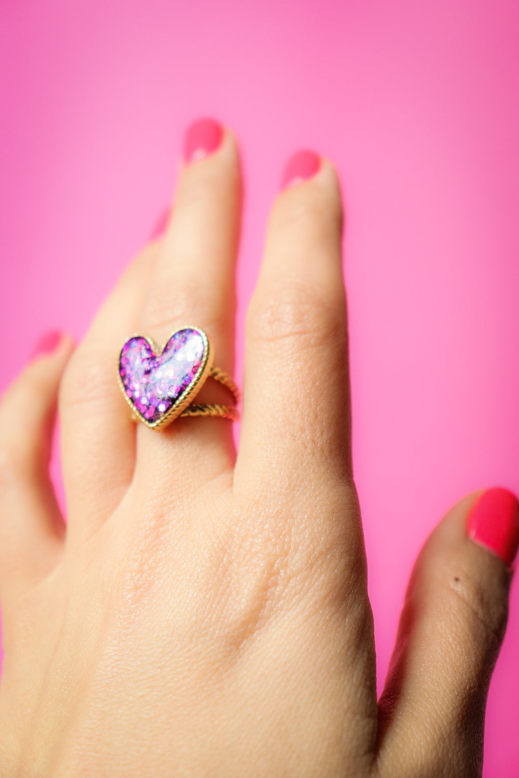 Bague coeur Deep Violet