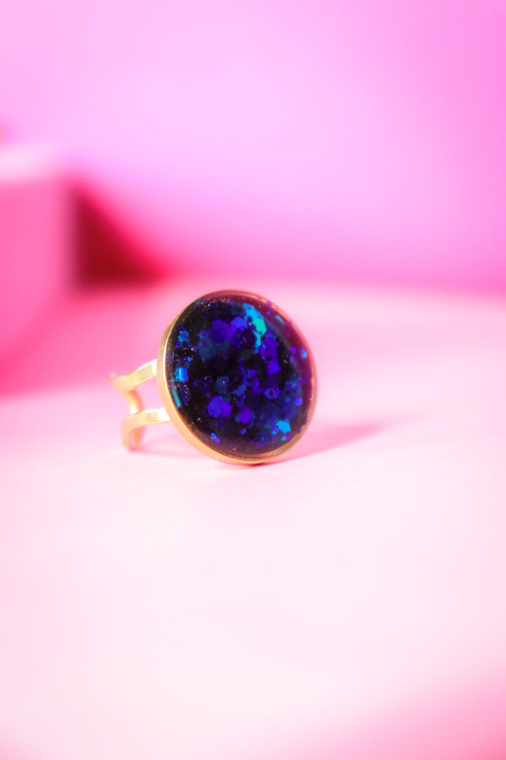 Bague ronde L deep Blue